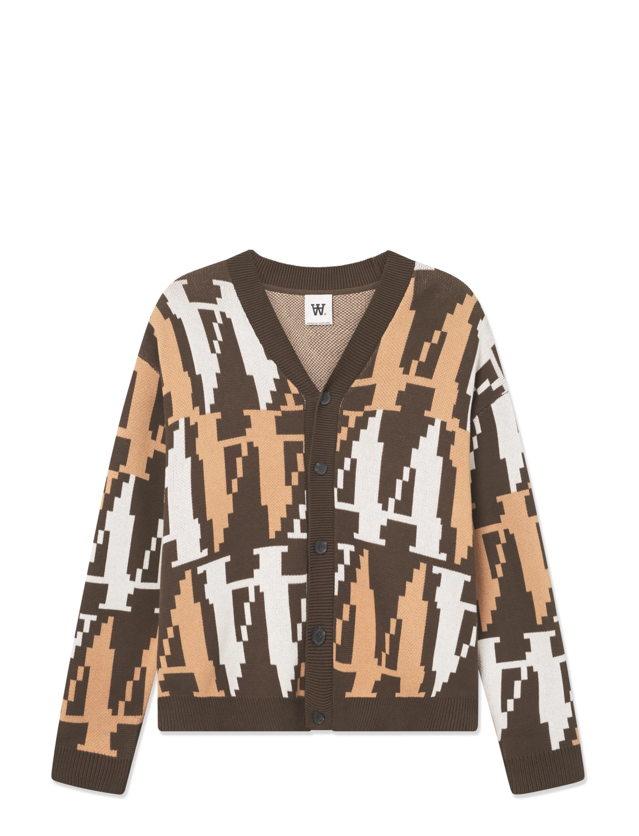 WOOD WOOD - WWLeo os bit cardigan - cardigans - potting soil - 1
