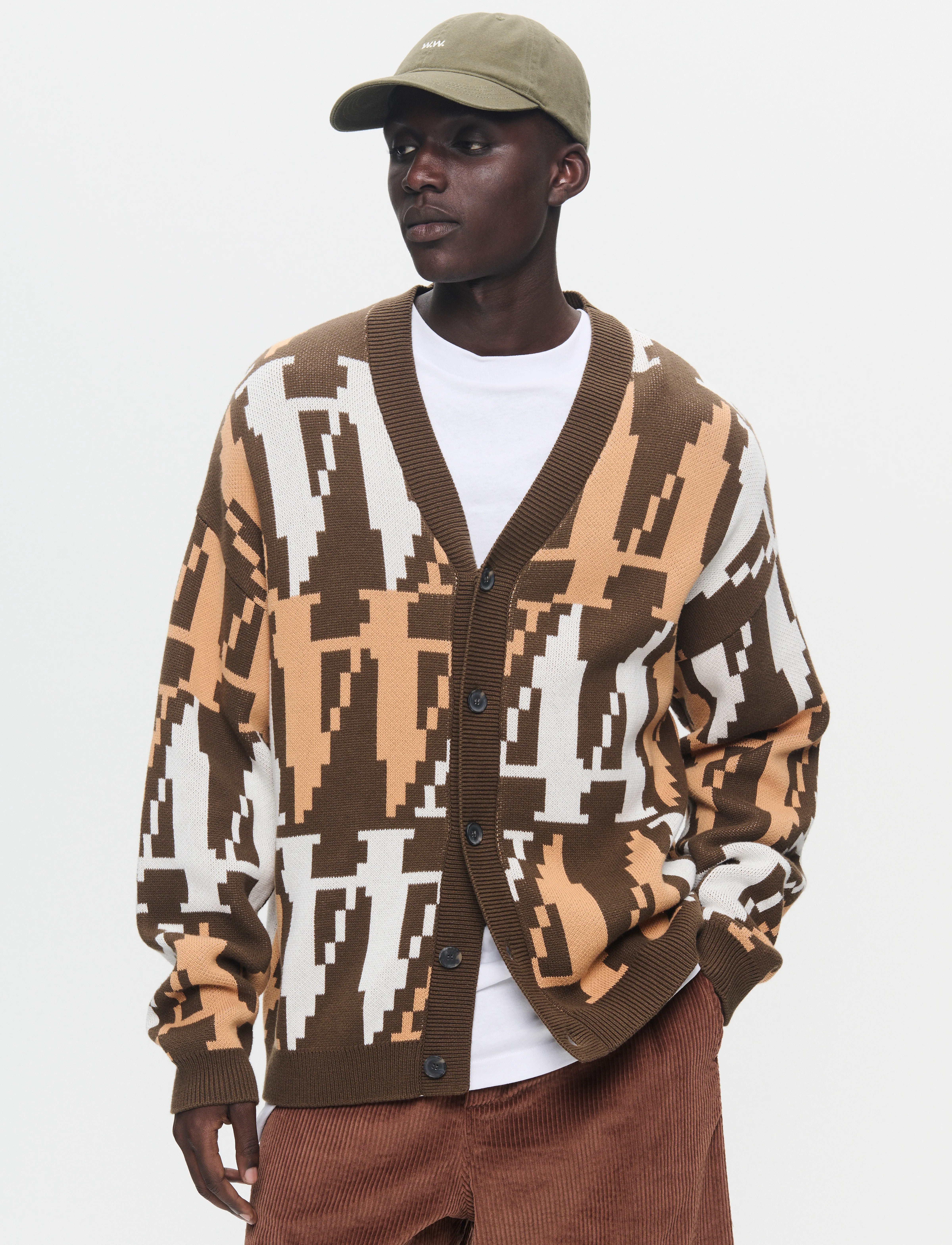 WOOD Wwleo Os Bit Cardigan, XL, Knitwear, Braun - Cardigans, Männerswear
