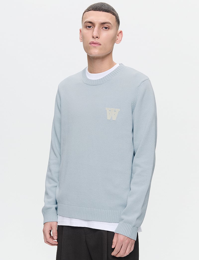 WOOD WOOD - WWTay - Ümmarguse kaelusega kudumid - blue surf - 0