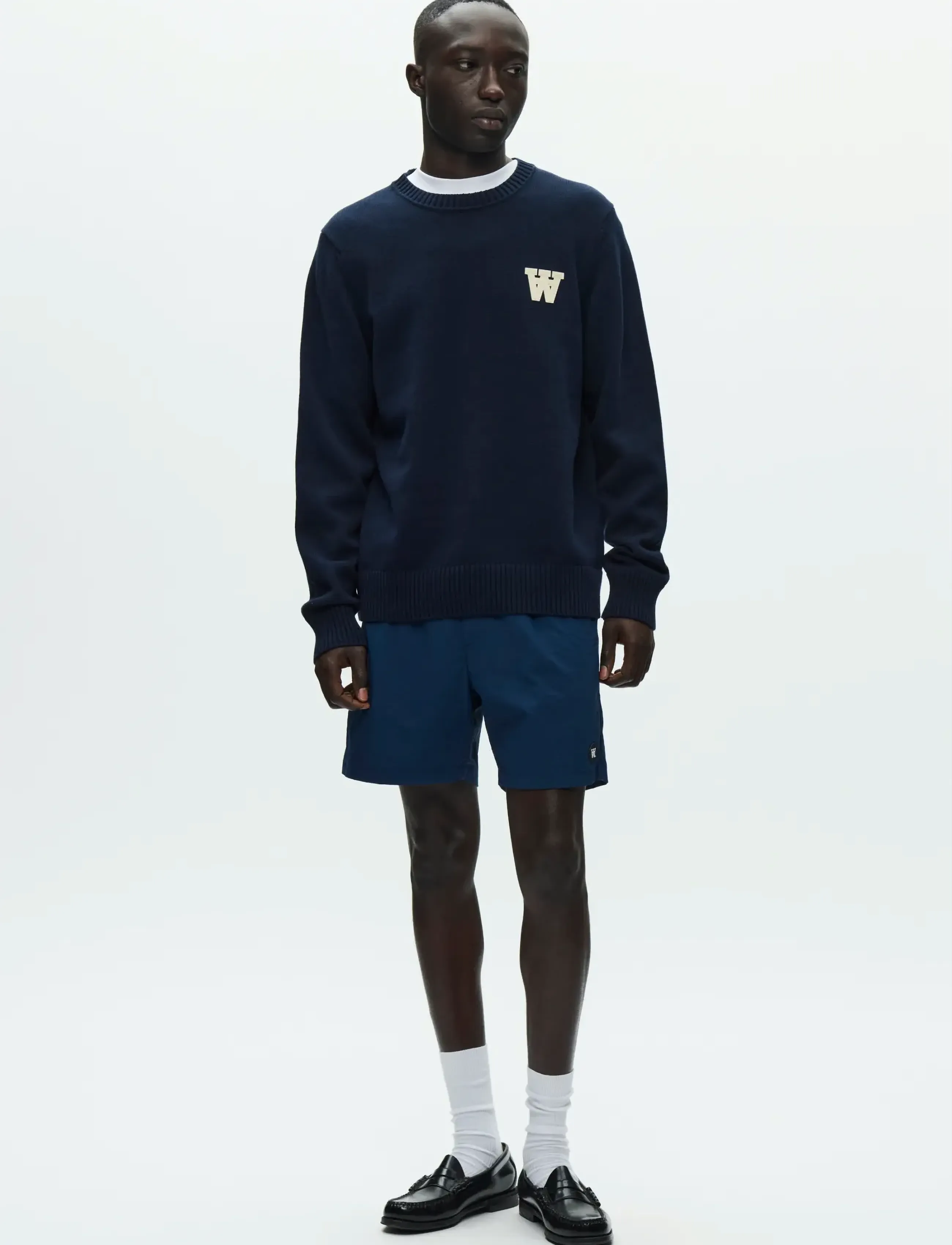 WOOD WOOD - WWTay - Ümmarguse kaelusega kudumid - dark navy - 2