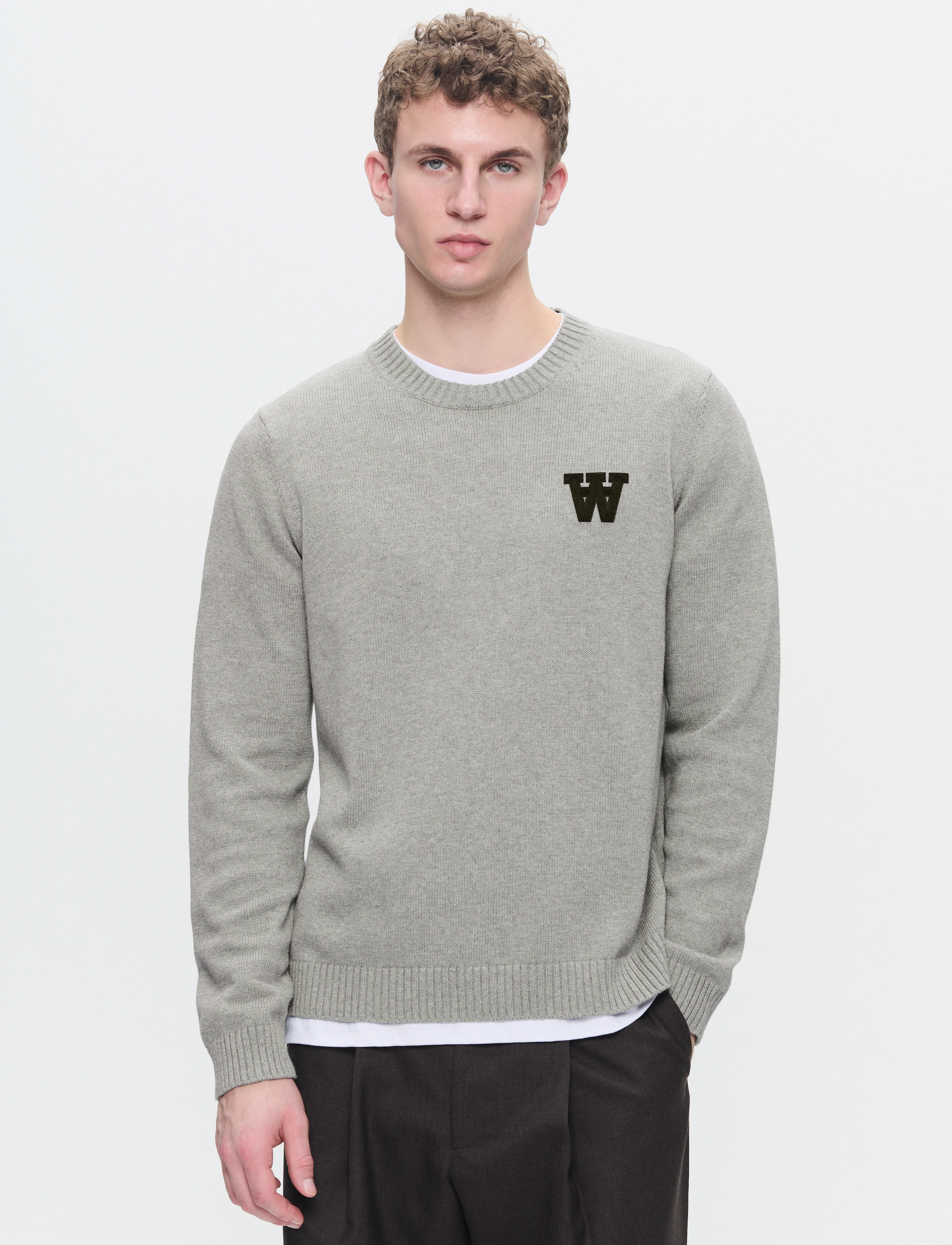 WOOD WOOD Wwtay, XXL, Grey, Strik > Runde Halse, Herre