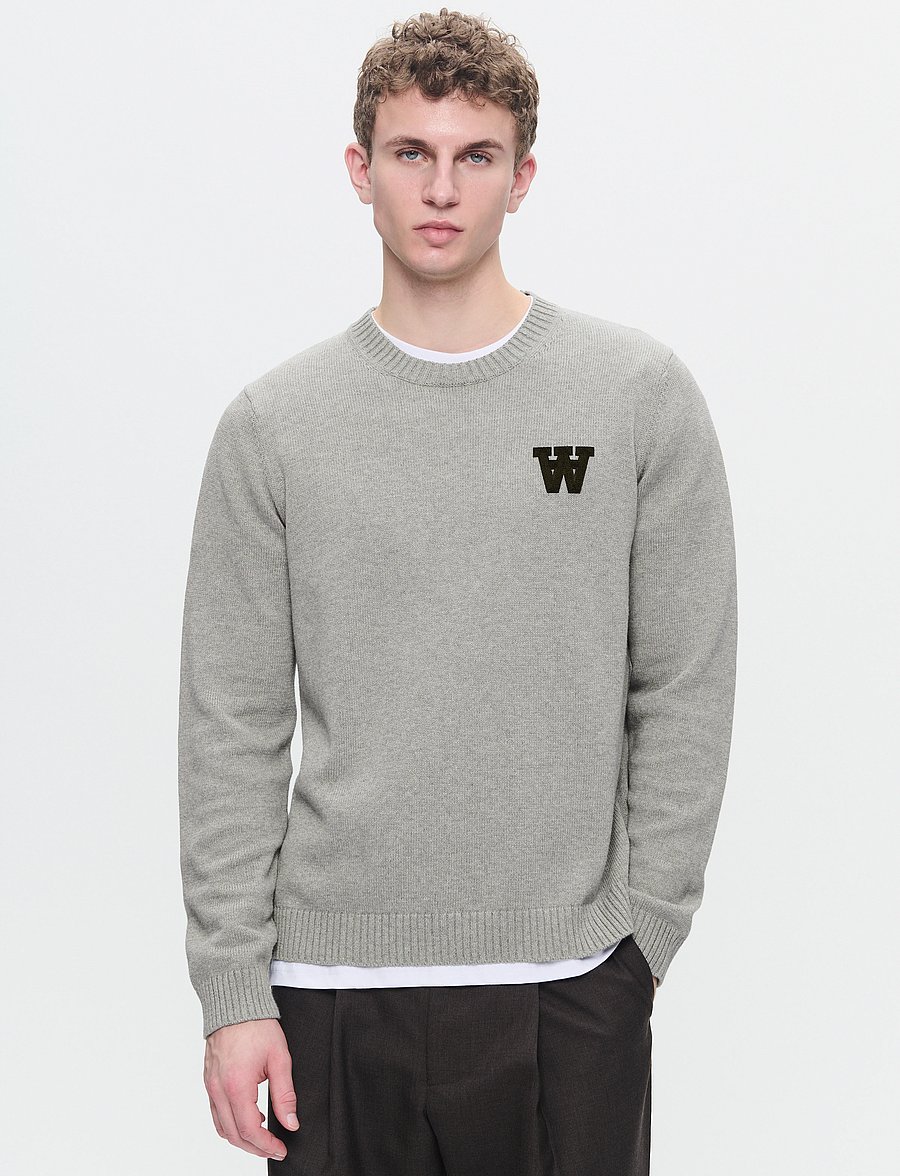 WOOD WOOD - WWTay - round necks - light melange grey - 0