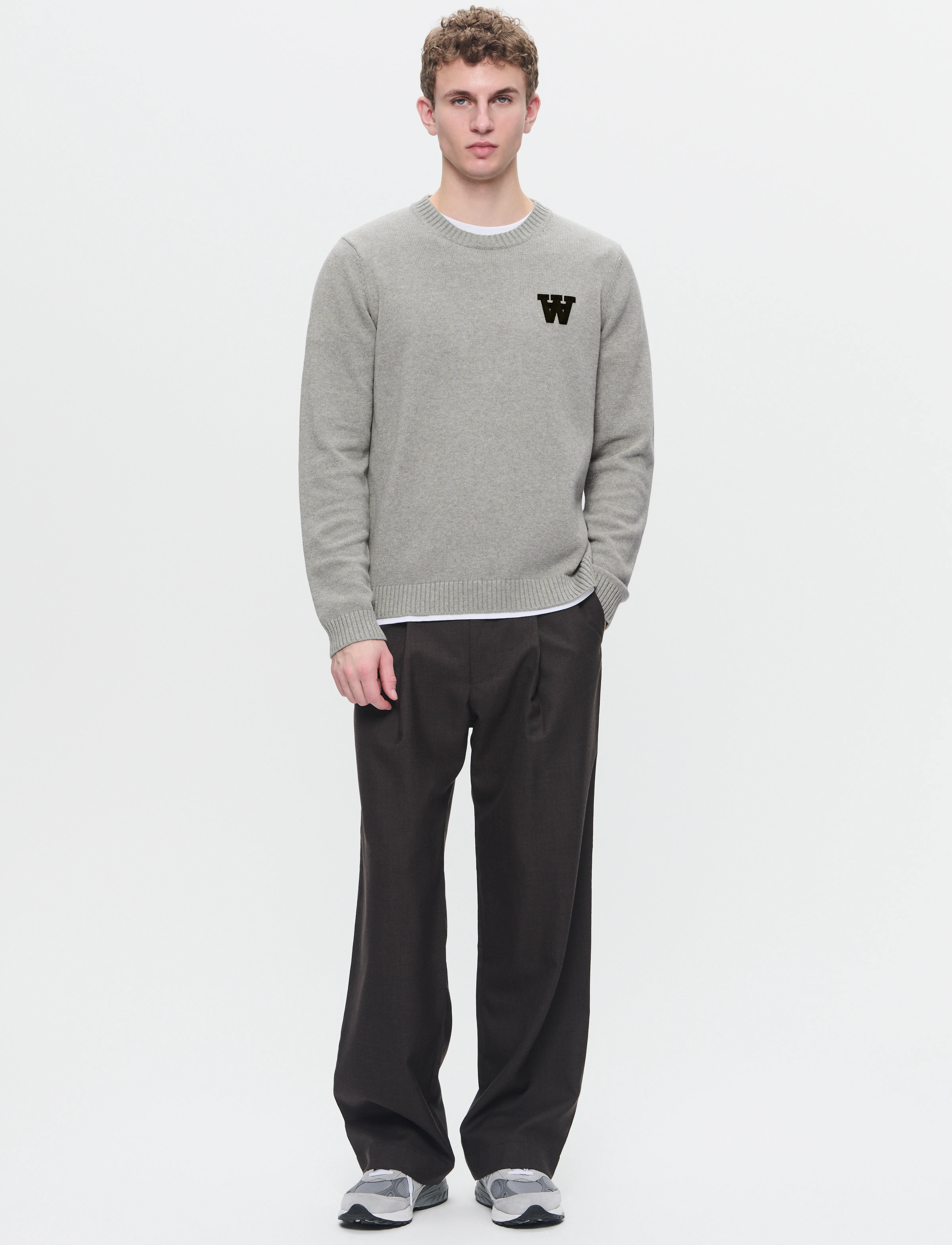 WOOD WOOD - WWTay - rundhals - light melange grey - 2