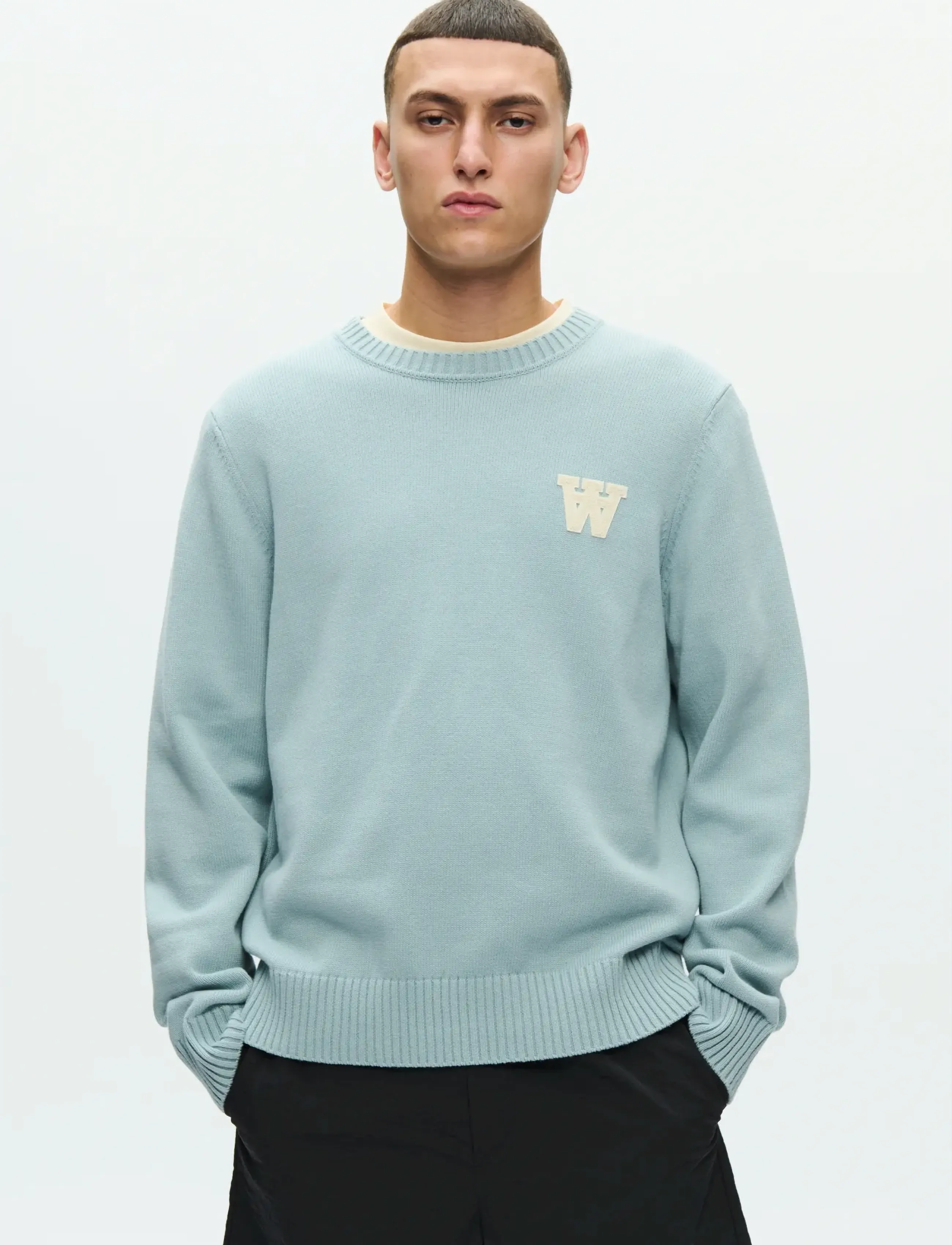 WOOD Wwtay, XS, Knitwear, Blau - Round Necks, Männerswear