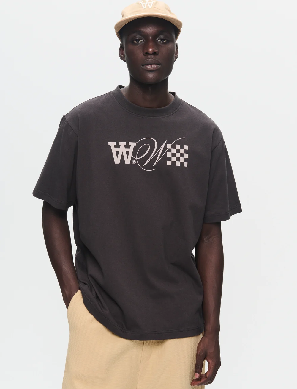 WOOD WOOD - WWAsa signature - kortärmade t-shirts - licorice - 0