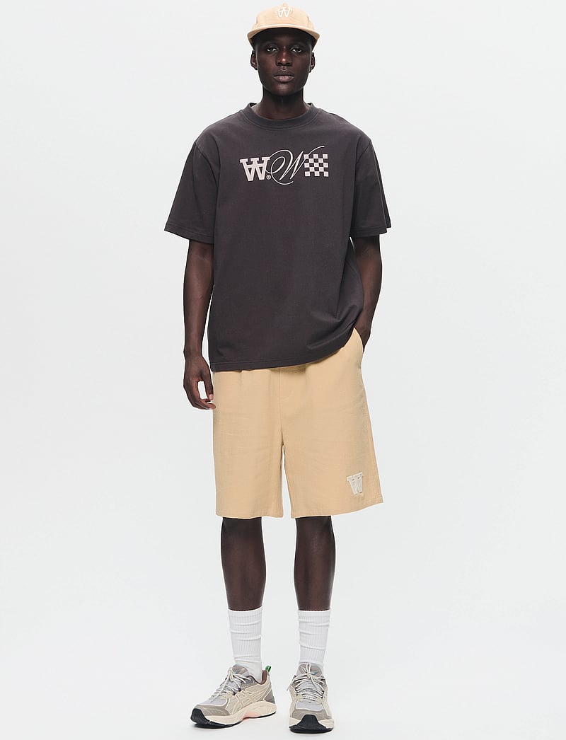 WOOD WOOD - WWRob waffle shorts - sweatshorts - curds & whey - 2