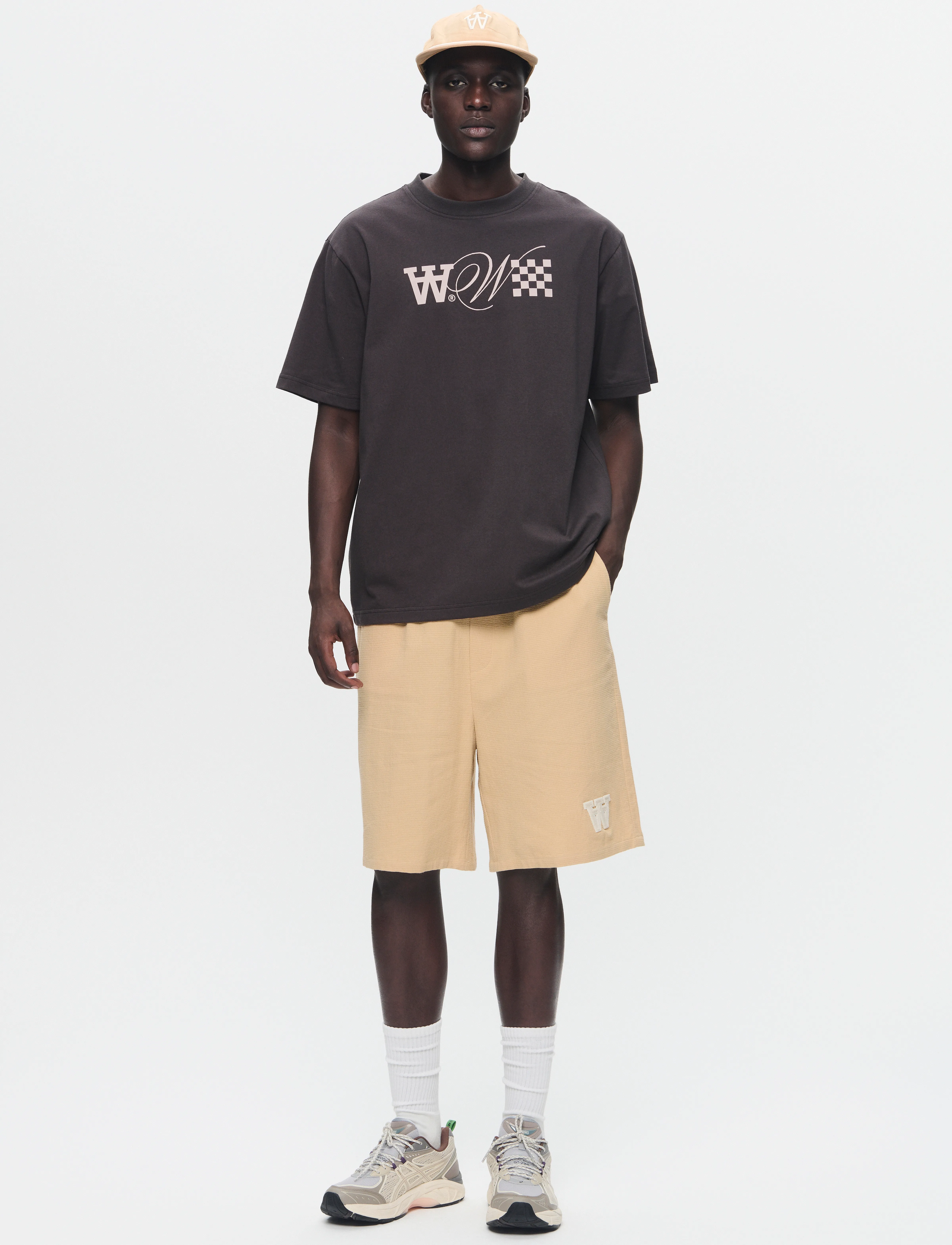 WOOD WOOD - WWRob waffle shorts - sweatshorts - curds & whey - 2