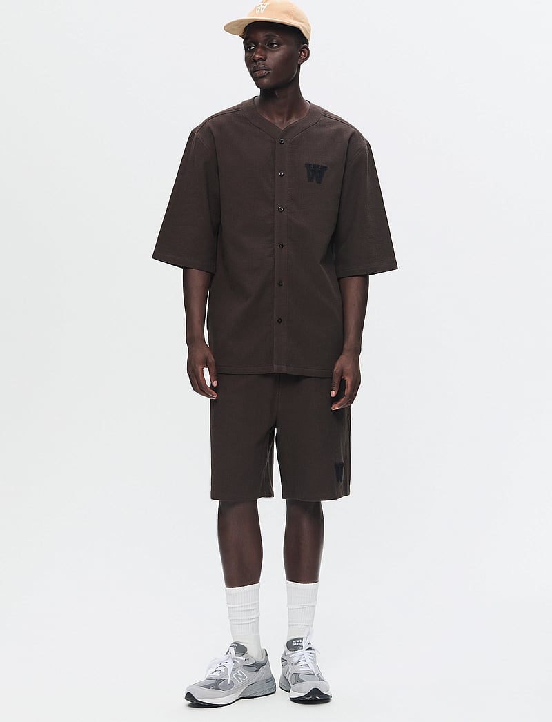 WOOD WOOD - WWRob waffle shorts - sweatshorts - licorice - 2