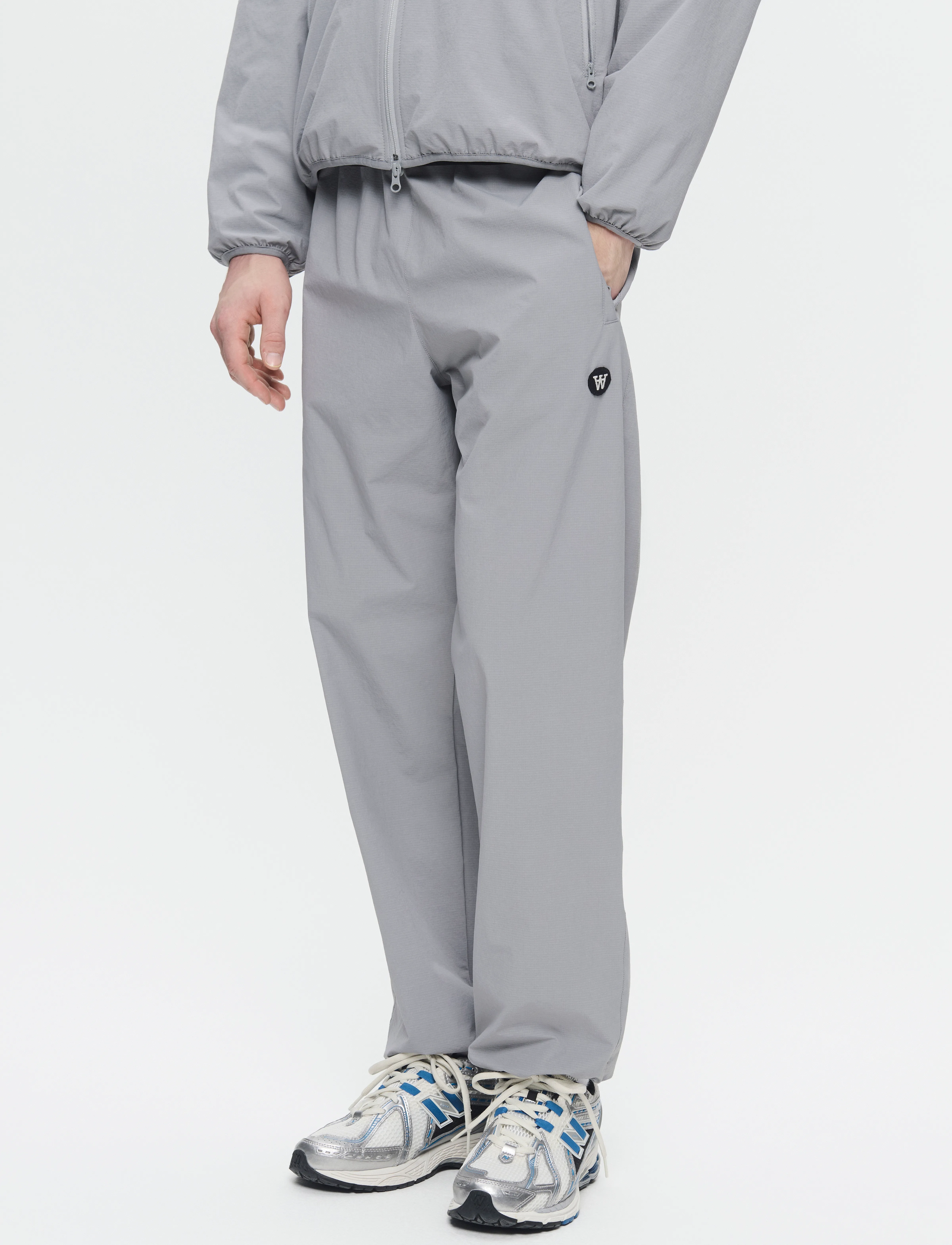 WOOD WOOD Wwlee Tech Trousers, M, Grey, Bukser > Afslappet, Herre