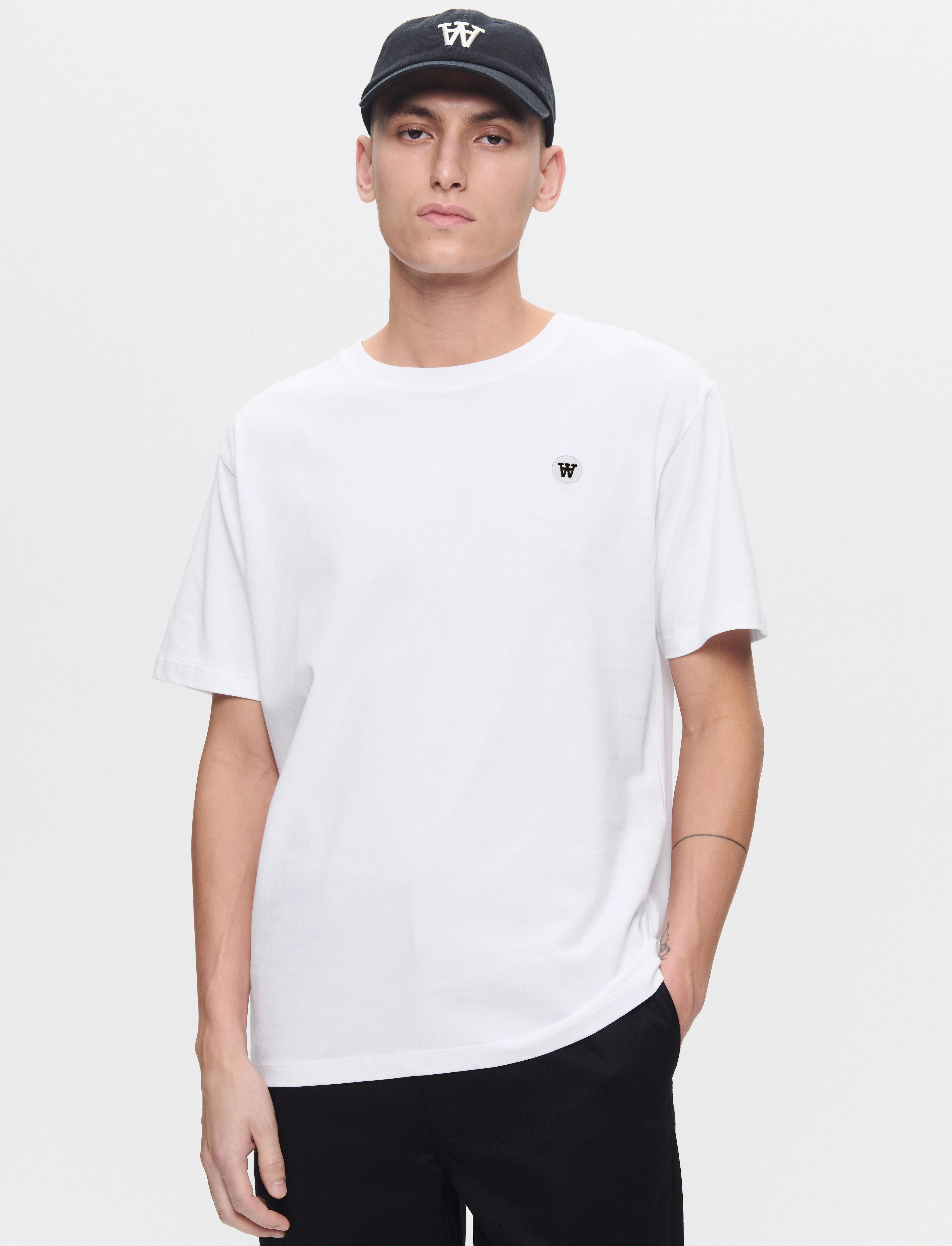 WOOD WOOD Wwace, S, White, T-Shirts > Kortærmede, Herre
