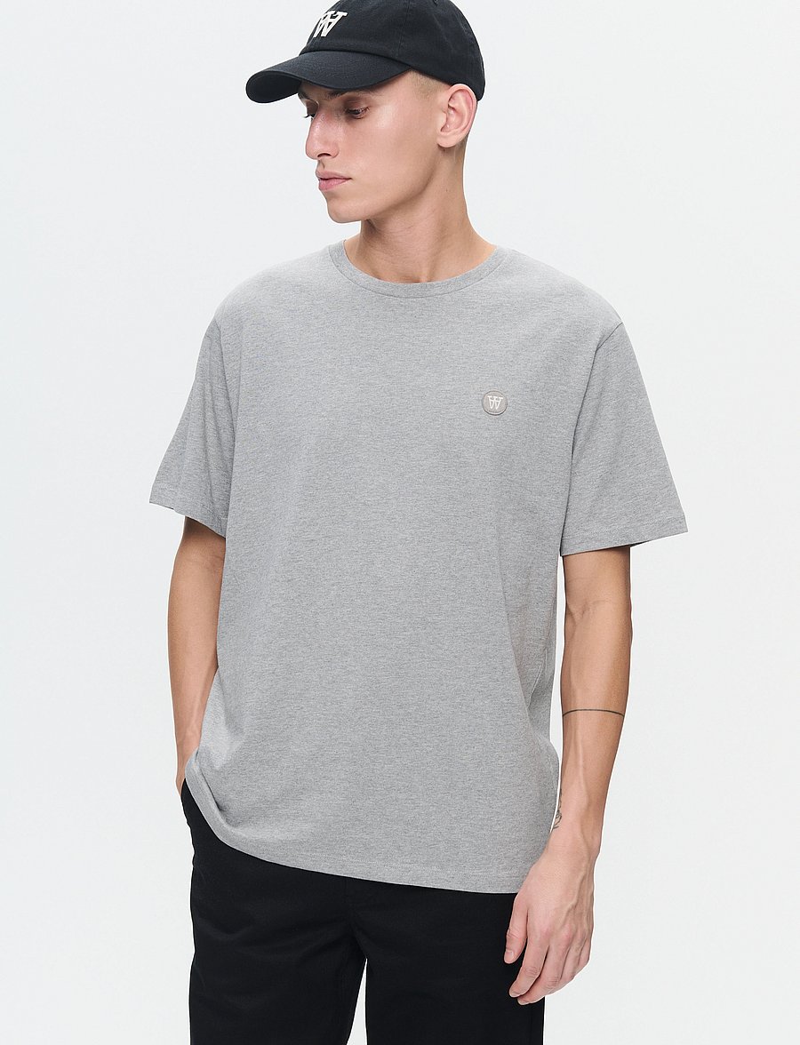 WOOD WOOD - WWAce - short-sleeved t-shirts - light melange grey - 2