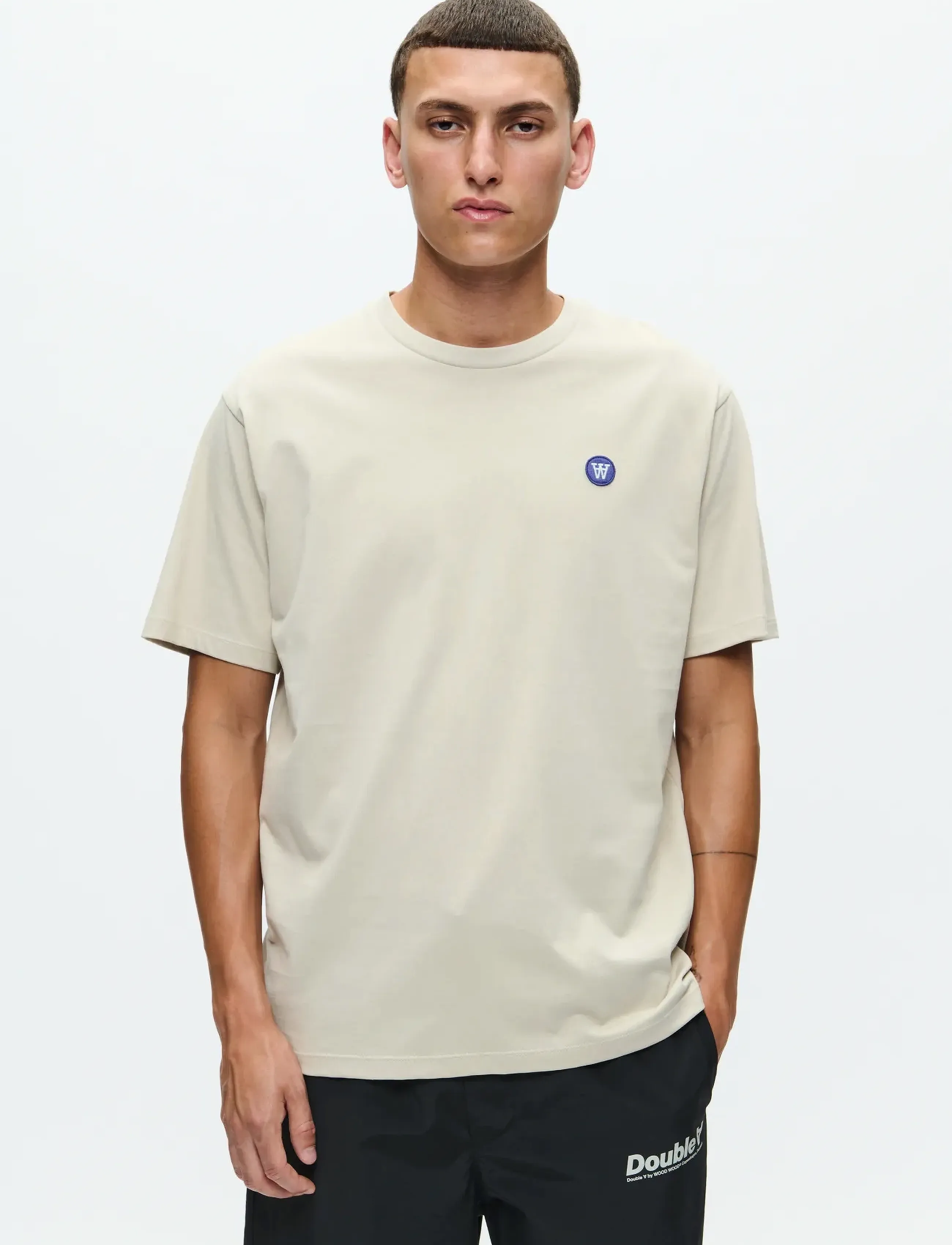 WOOD WOOD Wwace, XS, Beige, T-Shirts > Kortærmede, Herre