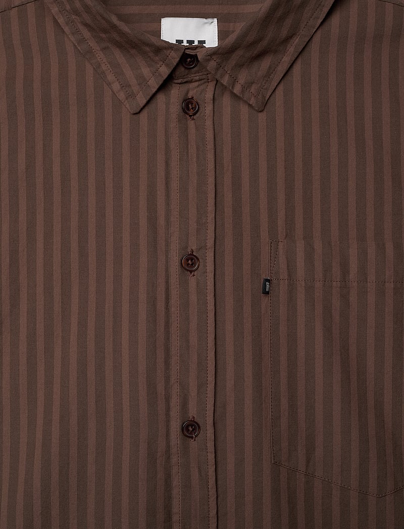 WOOD WOOD - Day Striped Shirt GOTS - långärmade skjortor - brown stripes - 1