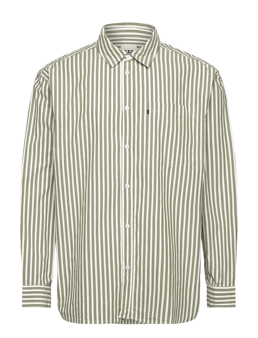 WOOD WOOD - WWDay Striped Shirt - pitkähihaiset kauluspaidat - off - 1