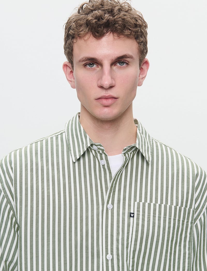 WOOD WOOD - Day Striped Shirt GOTS - langærmede skjorter - off - 5