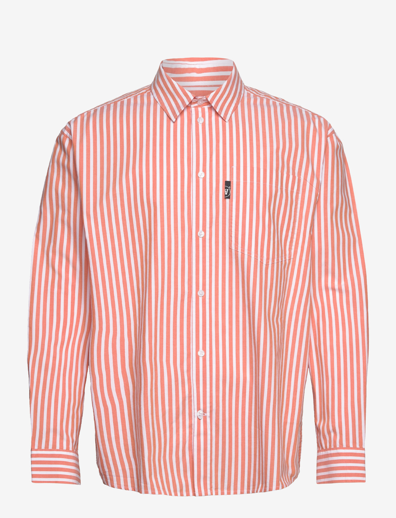 WOOD WOOD - Day Striped Shirt GOTS - langærmede skjorter - tangerine - 0