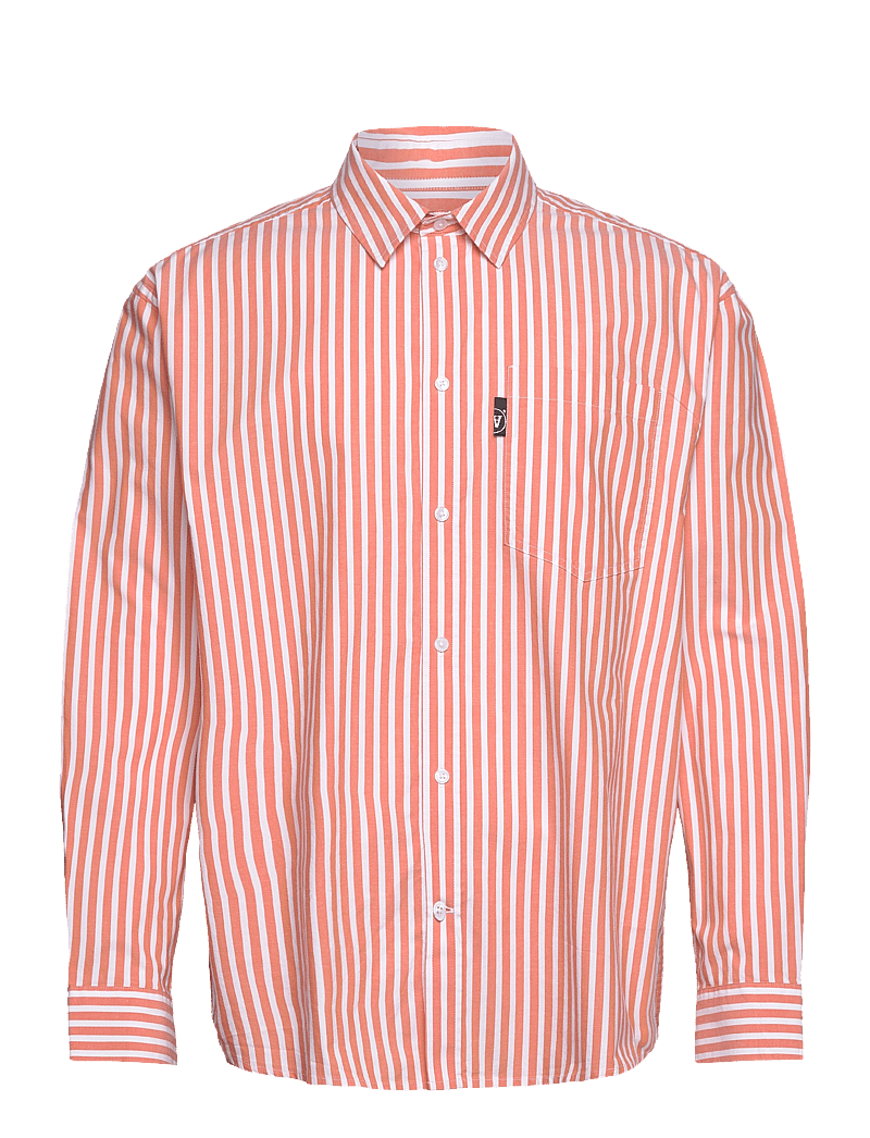 WOOD WOOD - Day Striped Shirt GOTS - langærmede skjorter - tangerine - 0