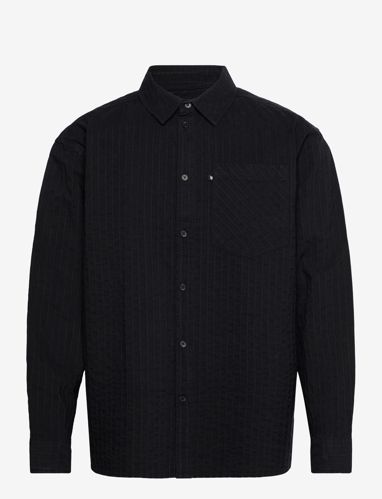 WOOD WOOD - WWDay Dobby Striped Shirt - randiga skjortor - shadow side - 0