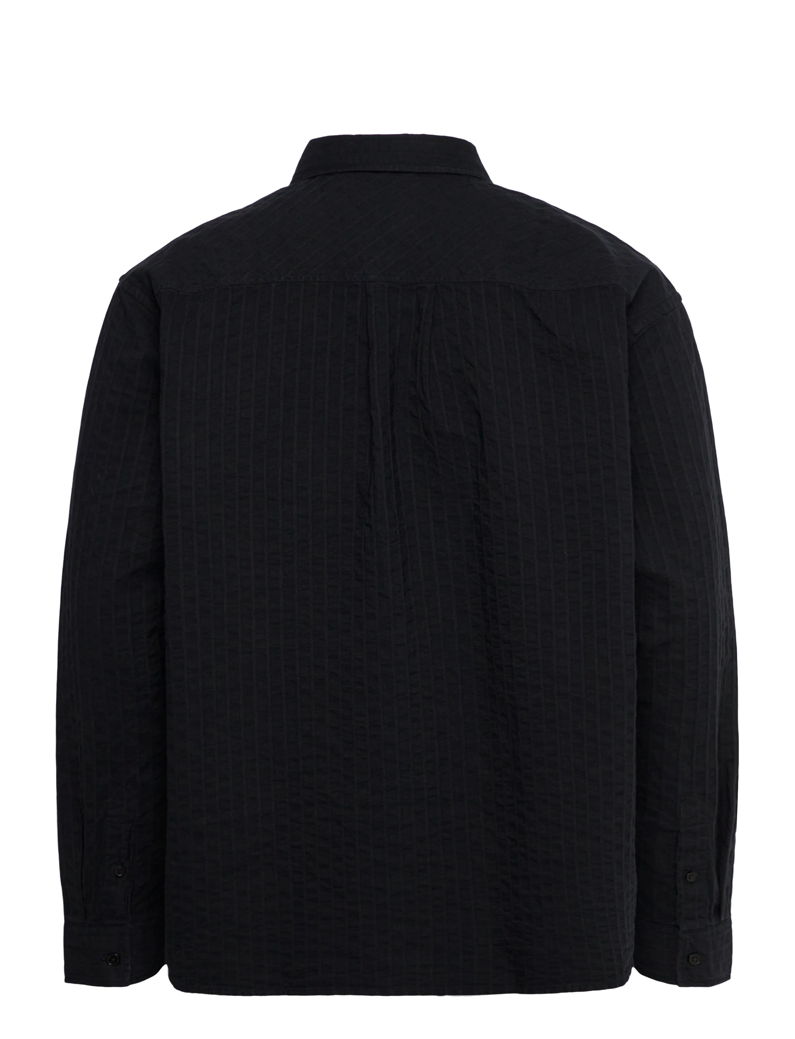 WOOD WOOD - WWDay Dobby Striped Shirt - röndóttar skyrtur - shadow side - 1