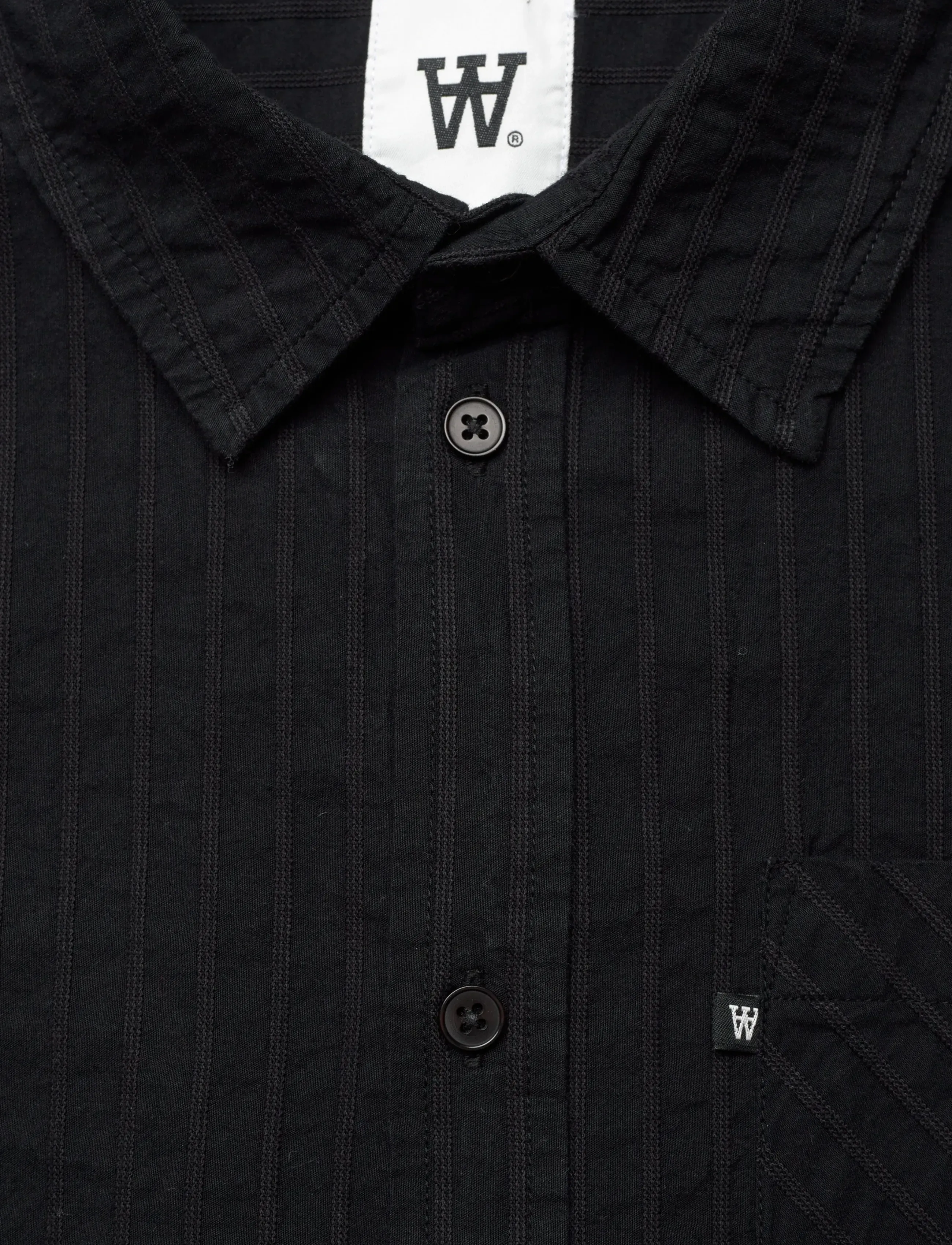 WOOD WOOD - WWDay Dobby Striped Shirt - röndóttar skyrtur - shadow side - 2