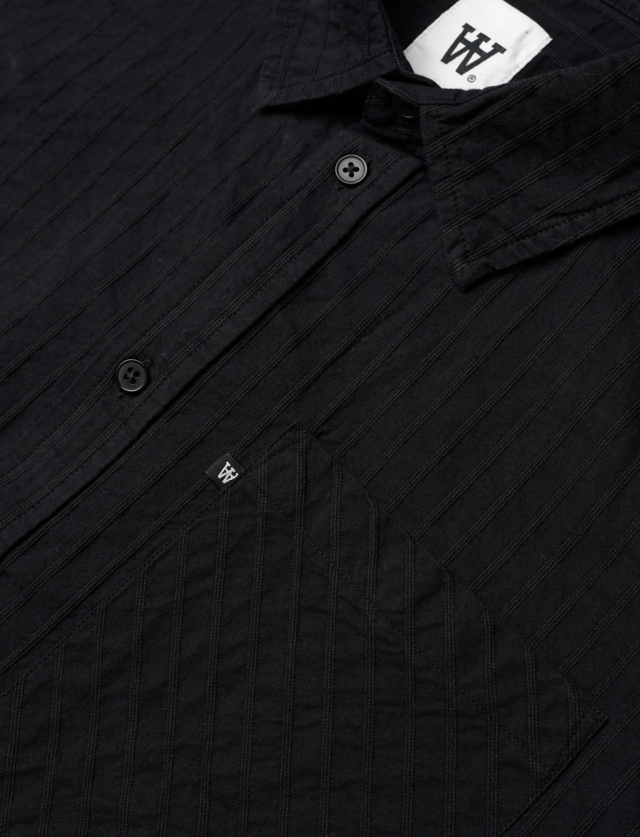 WOOD WOOD - WWDay Dobby Striped Shirt - röndóttar skyrtur - shadow side - 3