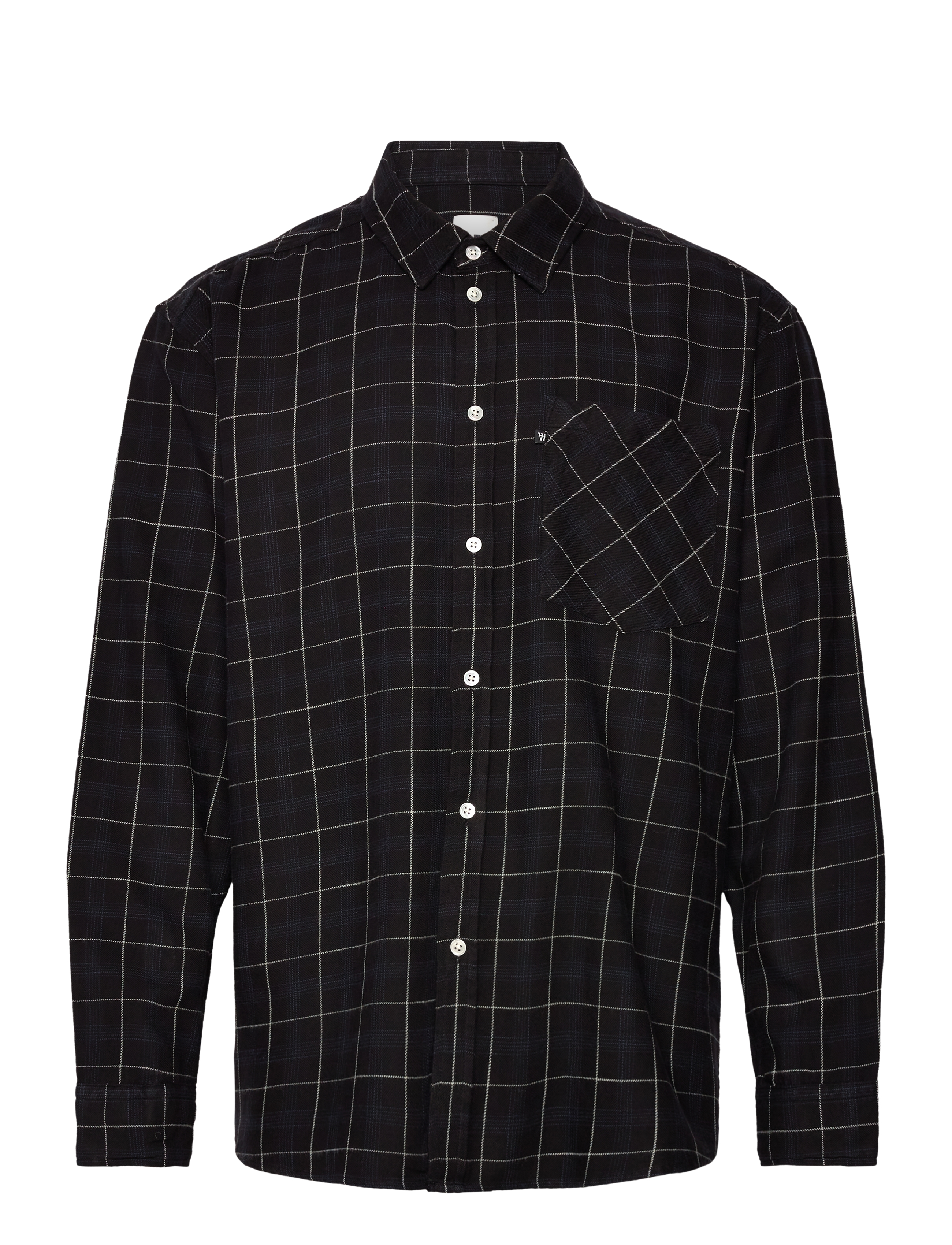 WOOD WOOD WWDay Check Light Flannel Shirt GOT - Ternede skjorter - CHARCOAL / navy