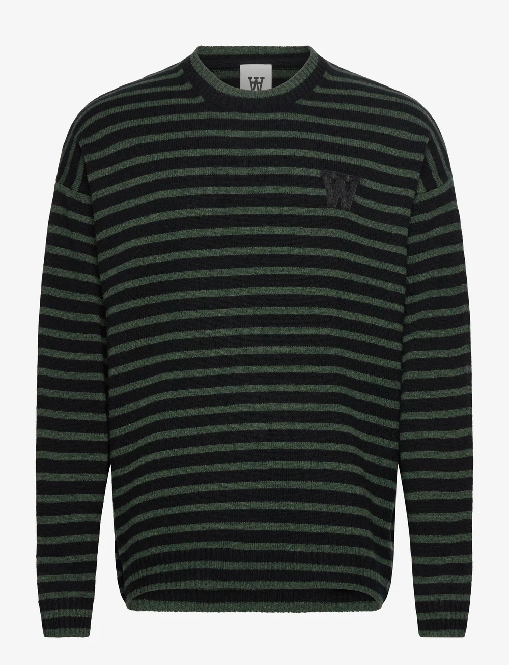 WOOD WOOD - WWTya Striped Oversized Jumper - rundhalsad - nature green - 0