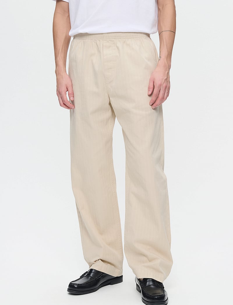 WOOD WOOD - WWLax Herringbone Trousers - casual - sand grey - 0