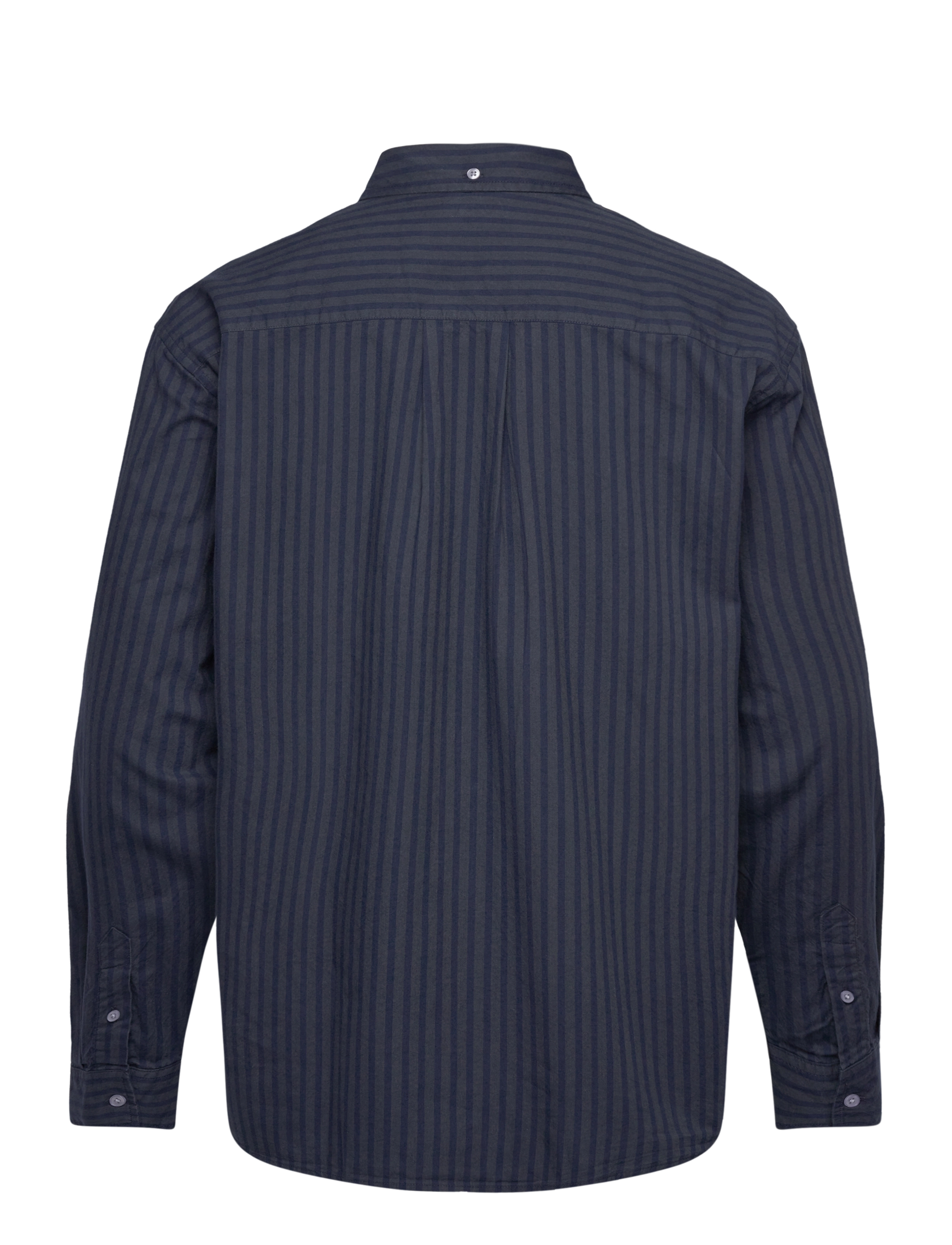 WOOD WOOD - WWDay Striped AA Embroidery Shirt G - blue grey - 1