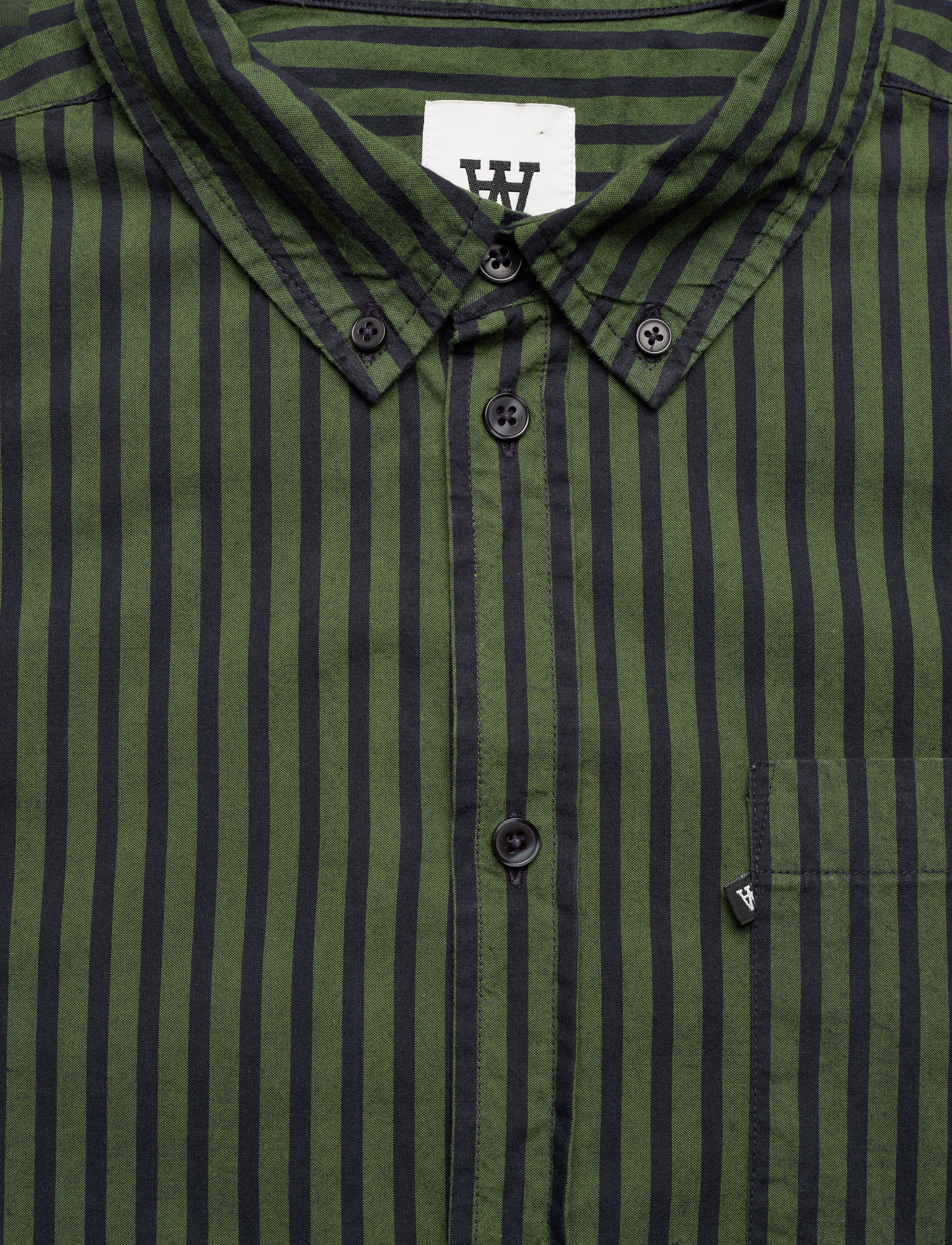 WOOD WOOD - WWDay Striped AA Embroidery Shirt G - pear - 2