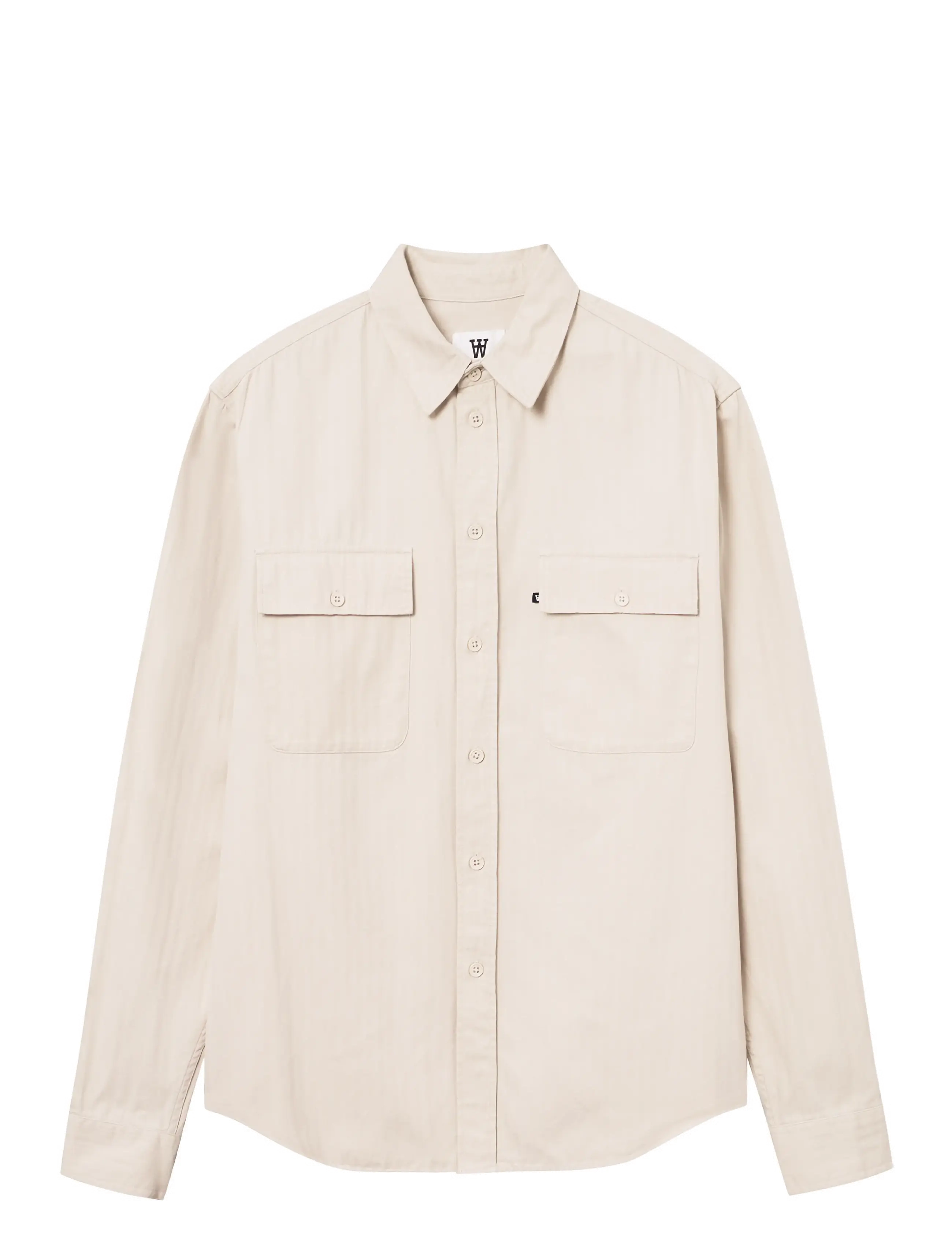 WOOD WOOD Wwaxl Herringbone Shirt Beige - XL - Herren
