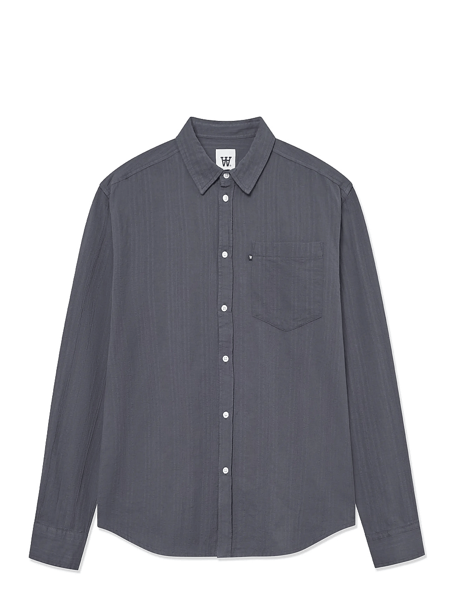 WOOD WOOD - WWDay Dobby Shirt - gestreifte hemden - dark gray - 1