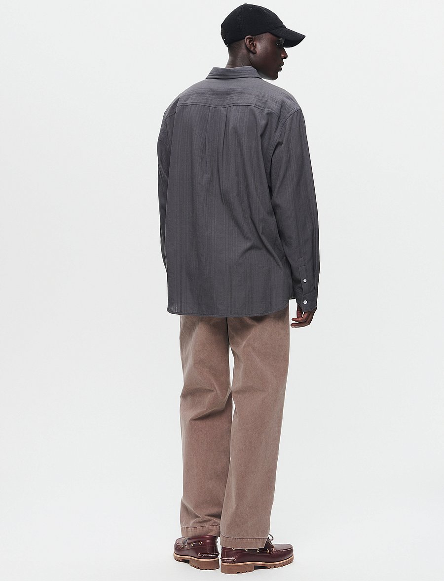 WOOD WOOD - WWDay Dobby Shirt - gestreifte hemden - dark gray - 3