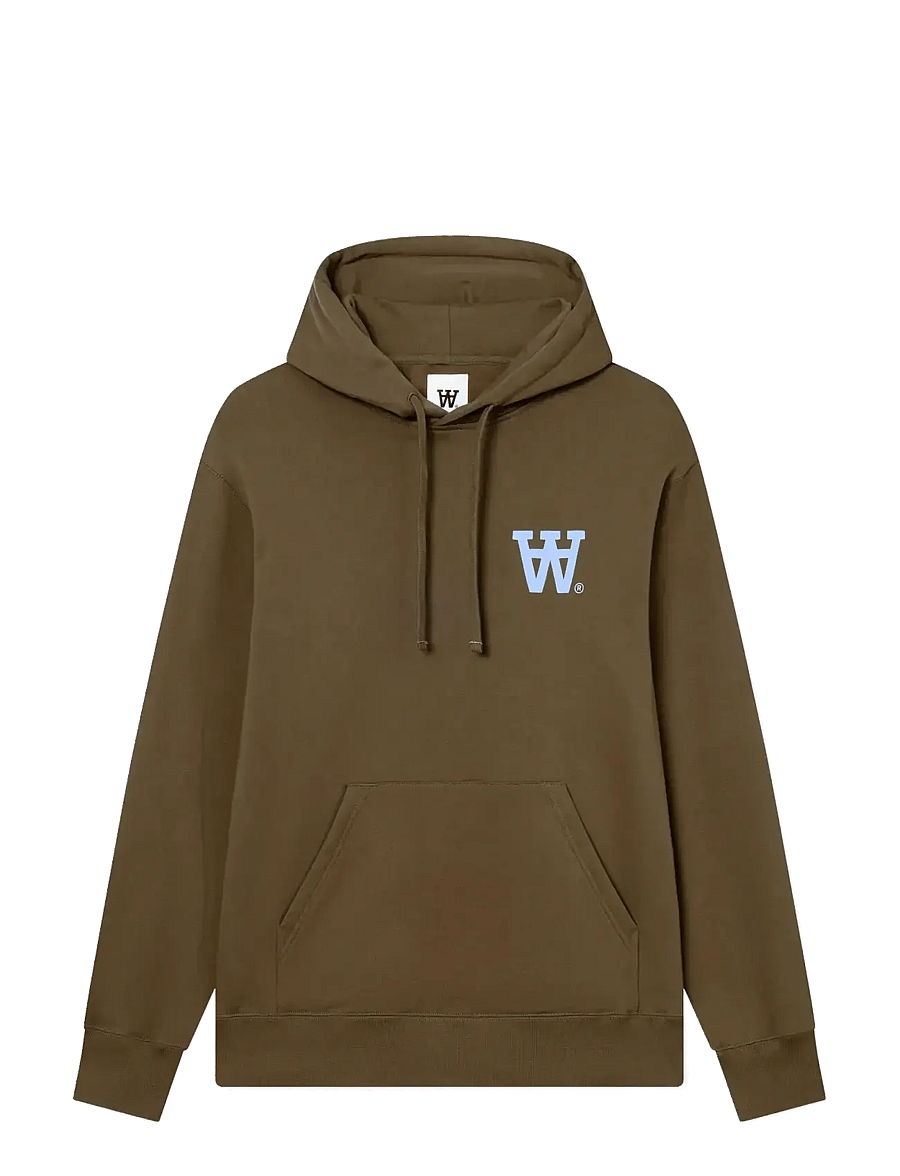 WOOD WOOD - WWCass AA Chest Print Hoodie - kapuzenpullover - desert palm - 1