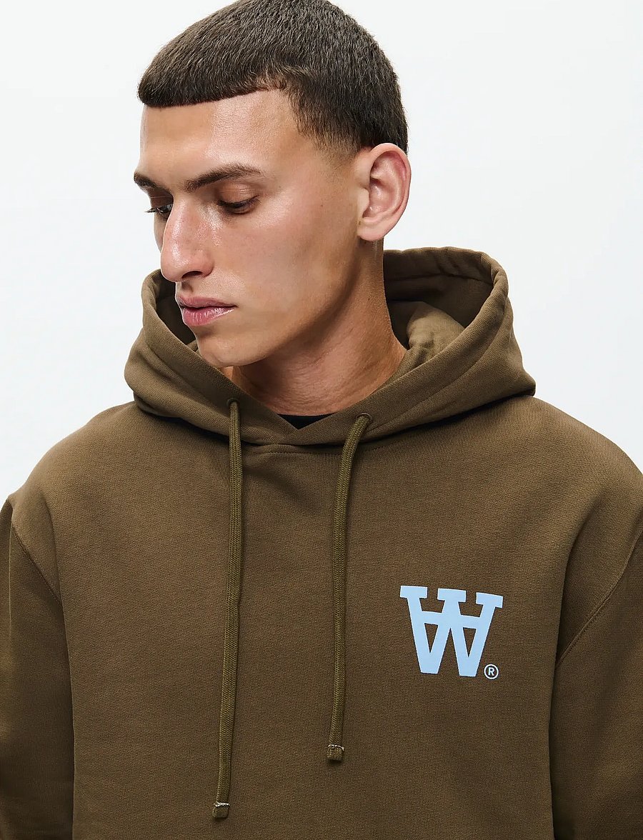 WOOD WOOD - WWCass AA Chest Print Hoodie - kapuzenpullover - desert palm - 4