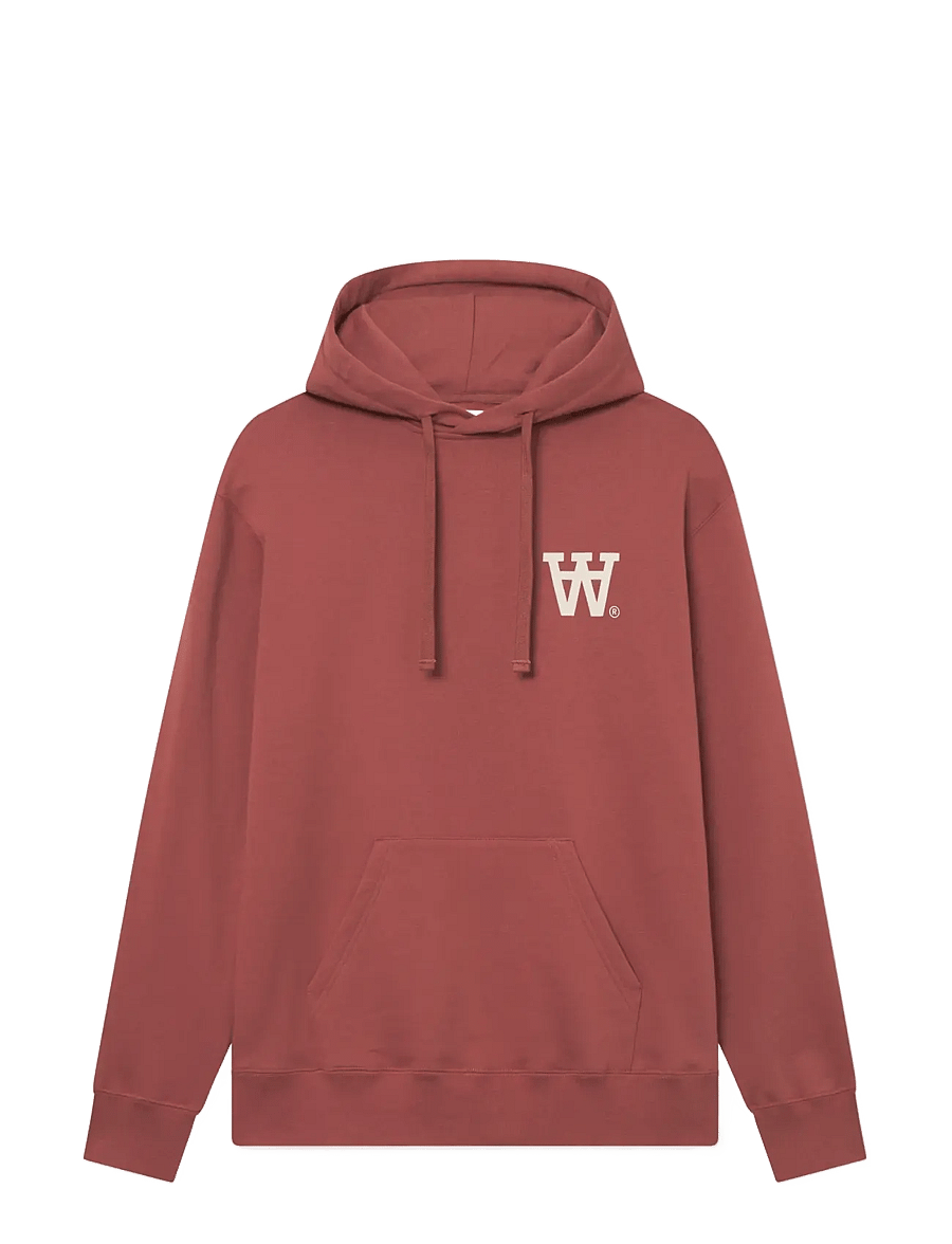 WOOD WOOD - WWCass AA Chest Print Hoodie - kapuzenpullover - mahogany - 1