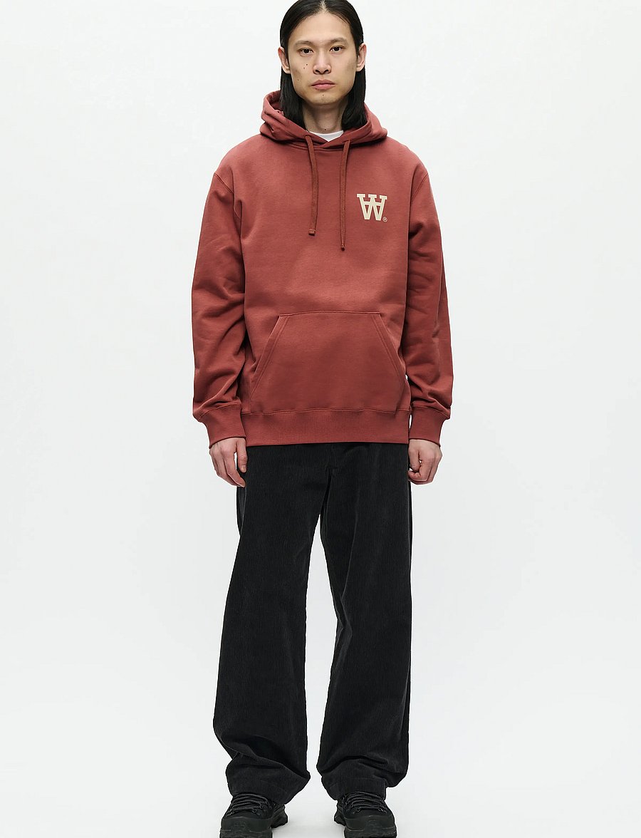 WOOD WOOD - WWCass AA Chest Print Hoodie - kapuzenpullover - mahogany - 2