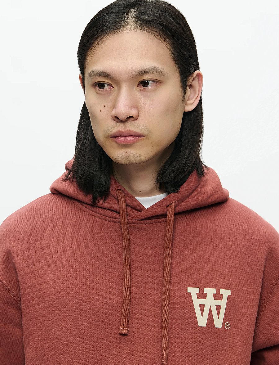 WOOD WOOD - WWCass AA Chest Print Hoodie - kapuzenpullover - mahogany - 4