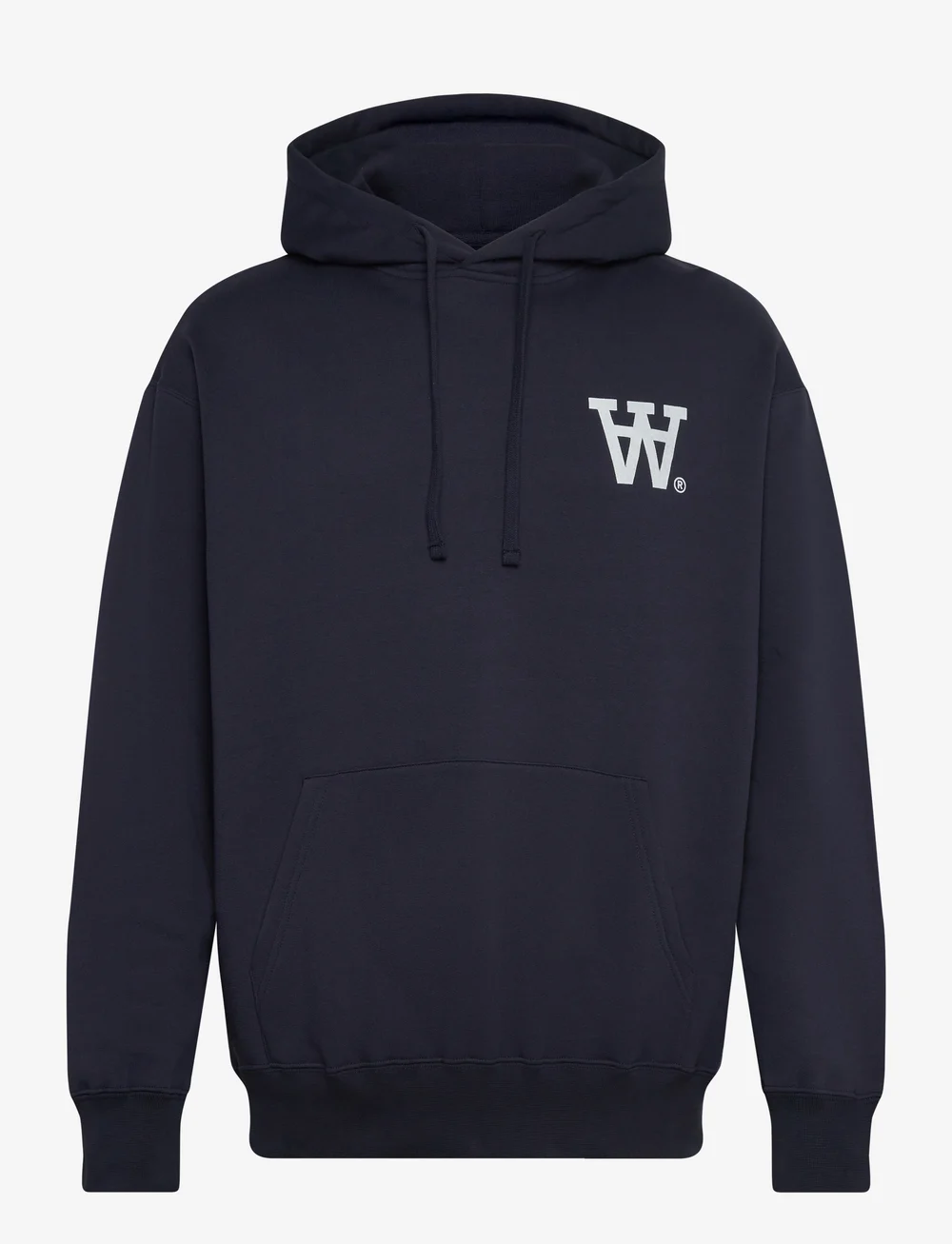 WOOD WOOD - WWCass AA Chest Print Hoodie - bluzy z kapturem - navy - 0