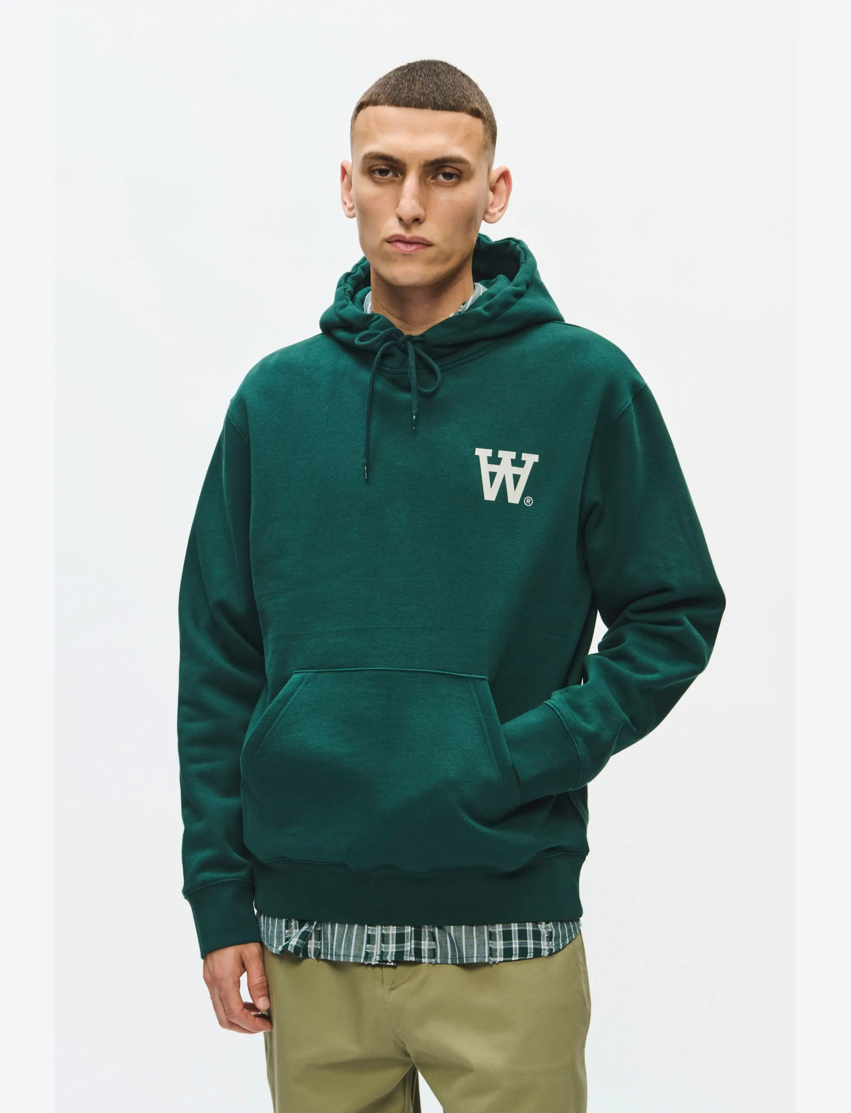 WOOD Wwcass Aa Hoodie, M, Sweatshirts & Hoodies, Grün - Männerswear