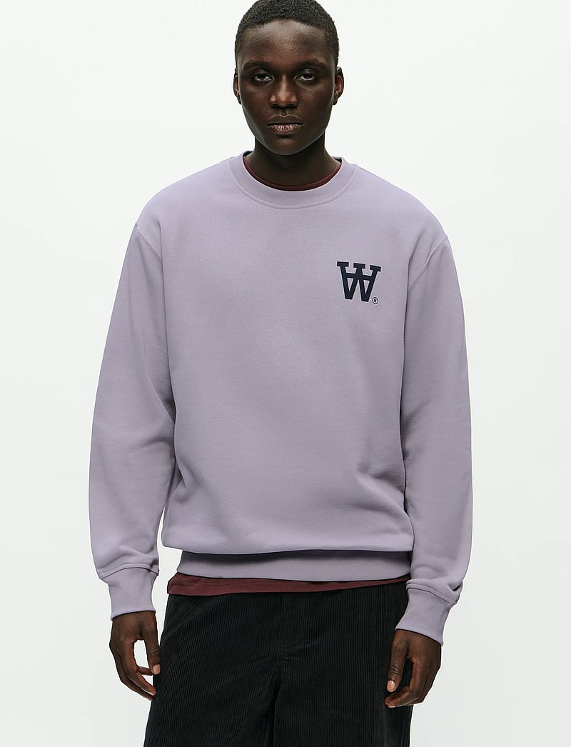 WOOD WOOD - WWNoel AA Chest Print Sweatshirt - shoppa efter stil - minimal gray - 4