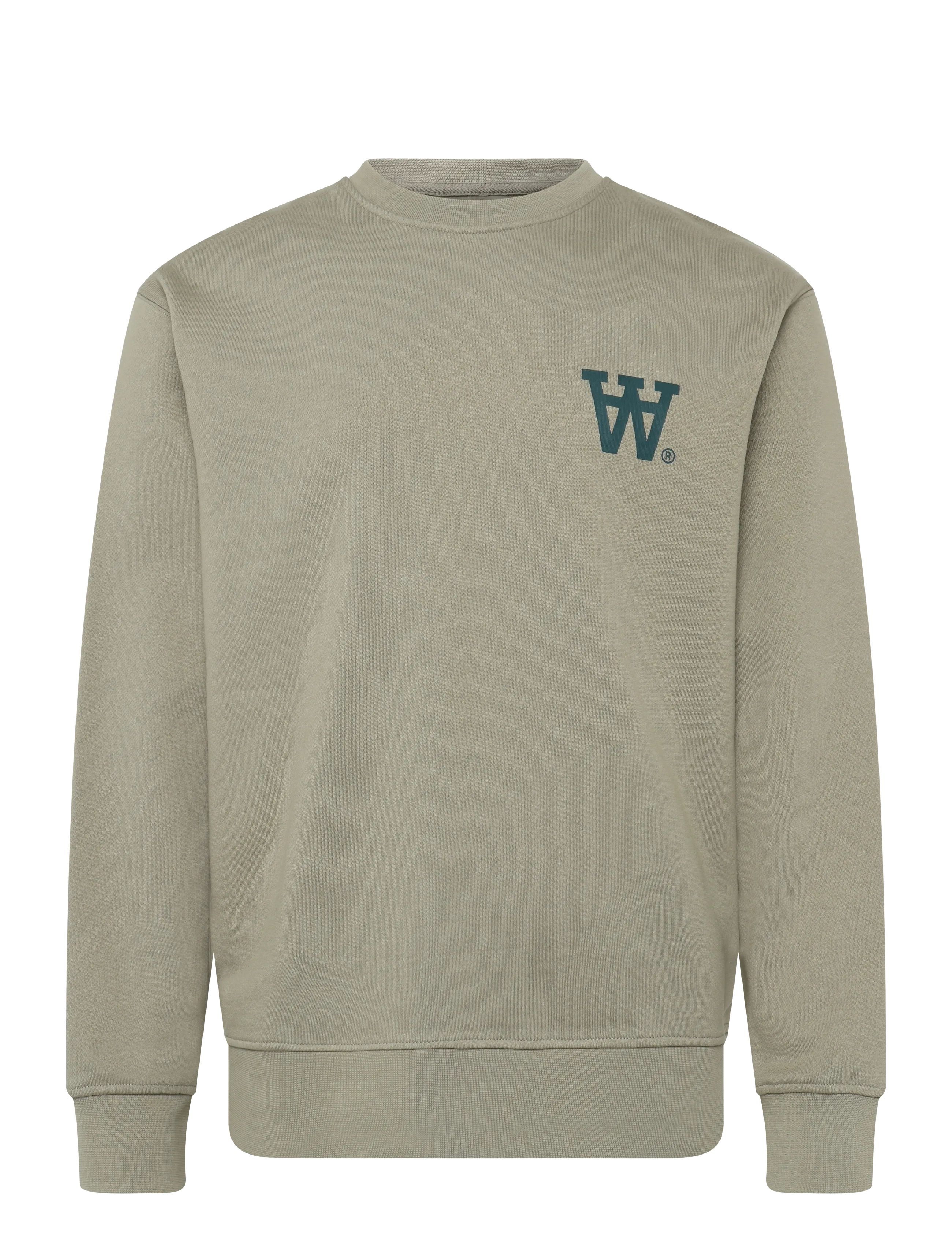 WOOD WOOD WWNoel AA Chest Print Sweatshirt - Kläder - OVERLAND TREK / khaki/green