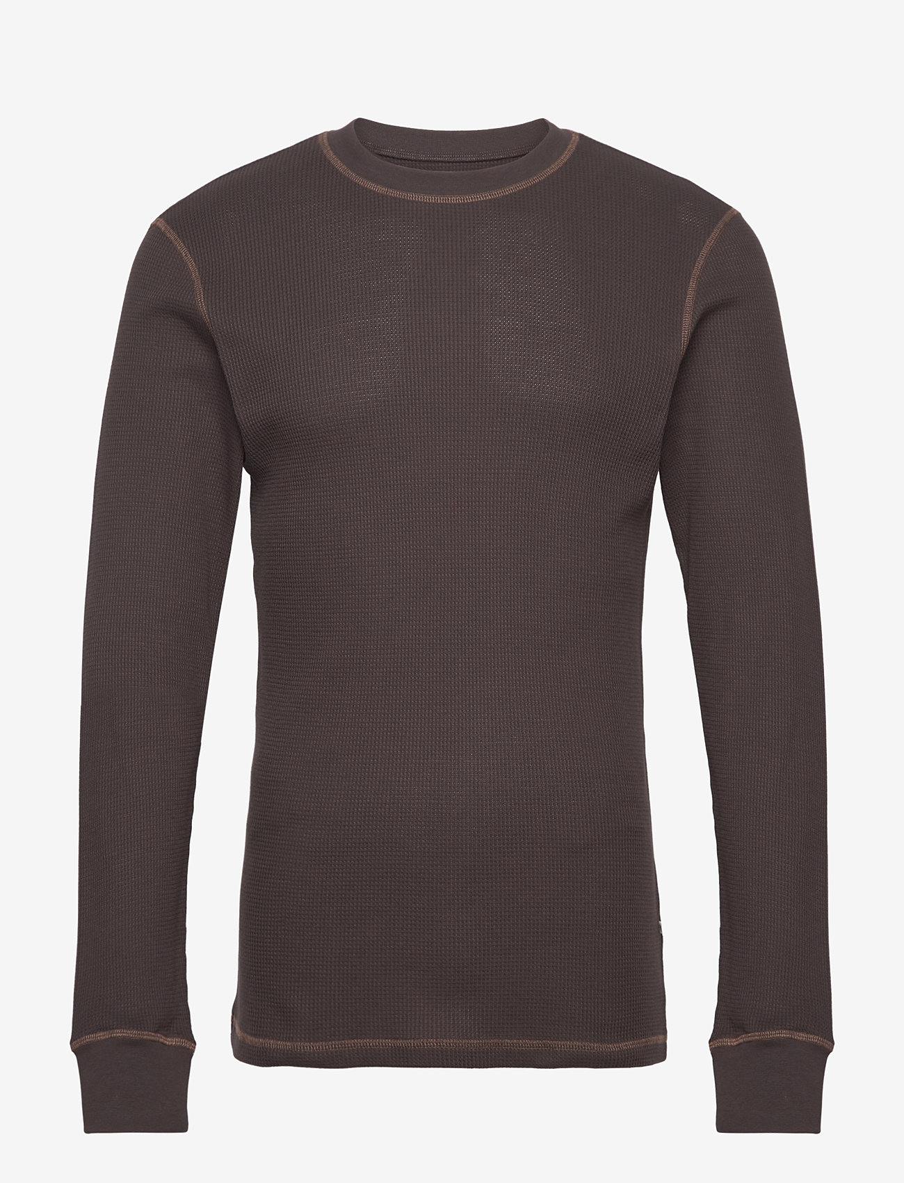 WOOD WOOD - WWEmil Waffle LS T-shirt - t-shirts à manches longues - chocolate torte - 1