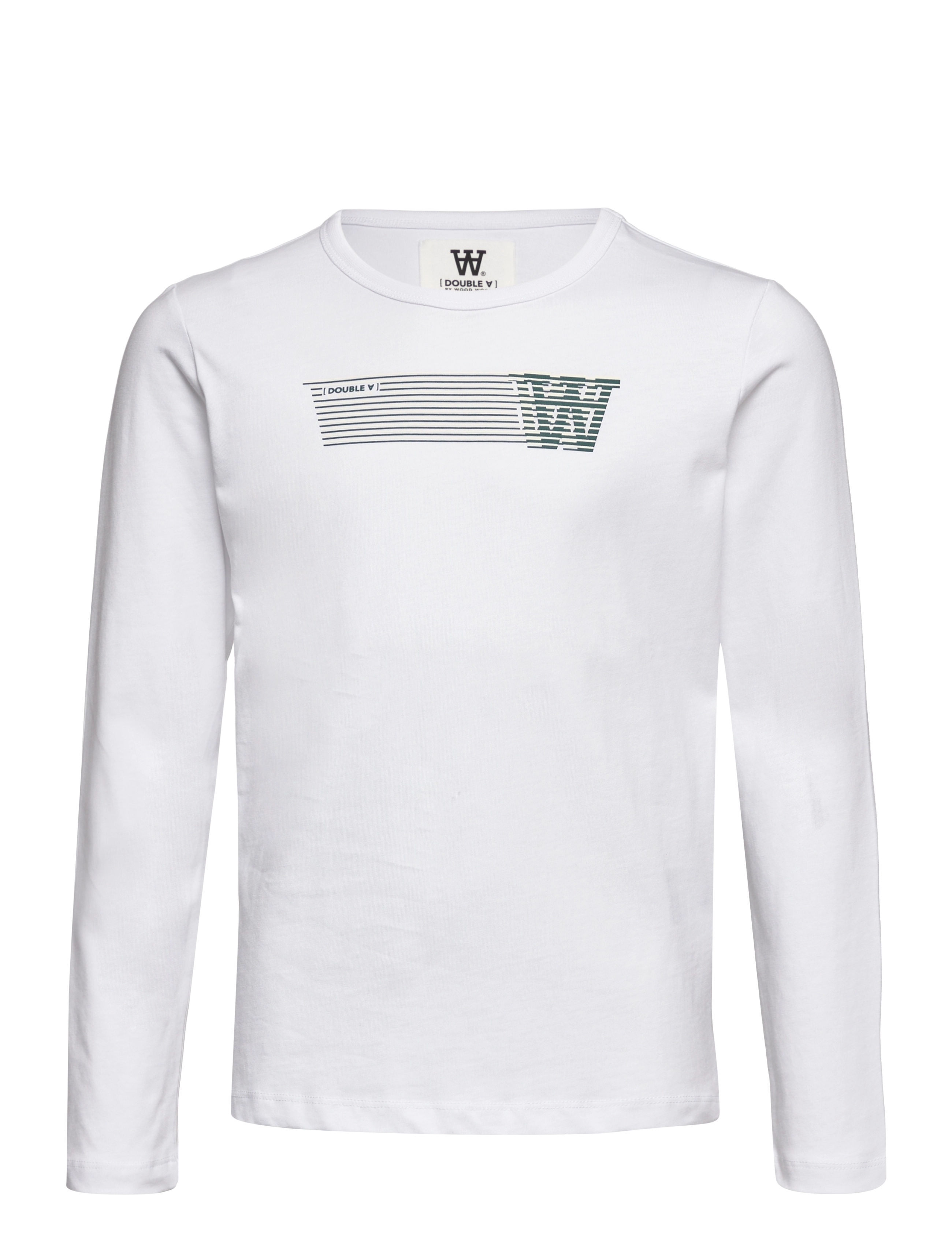 WOOD WOOD Kim Kids Print Longsleeve, 146-152, White, T-Shirts > Langærmede T-shirts, Børn