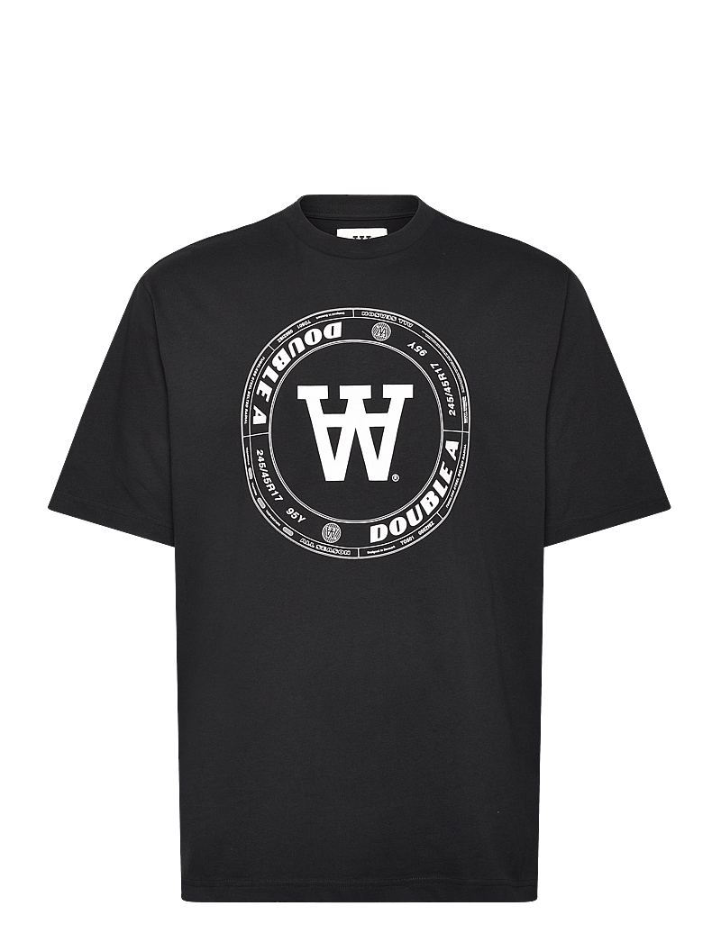 WOOD WOOD - WWAsa Tirewall T-Shirt GOTS - kortärmade t-shirts - black - 0