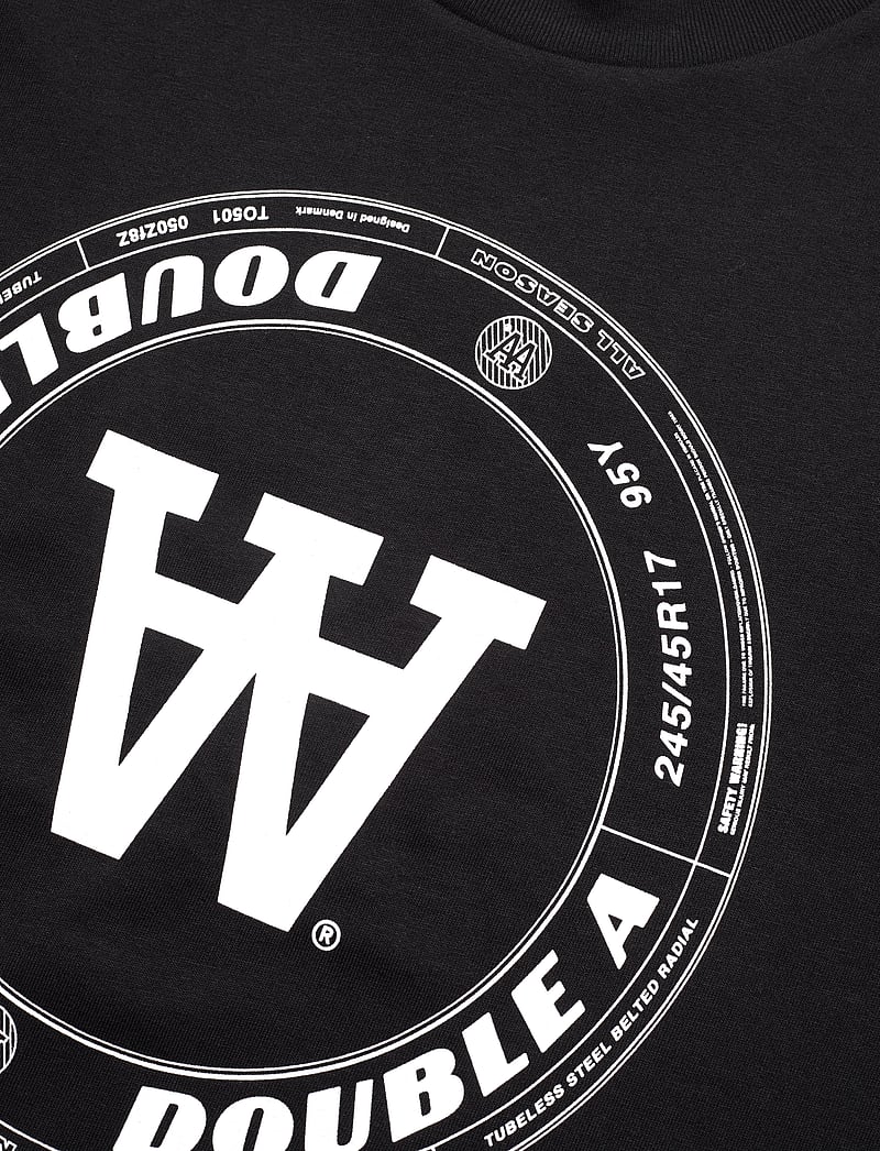 WOOD WOOD - WWAsa Tirewall T-Shirt GOTS - kortärmade t-shirts - black - 2
