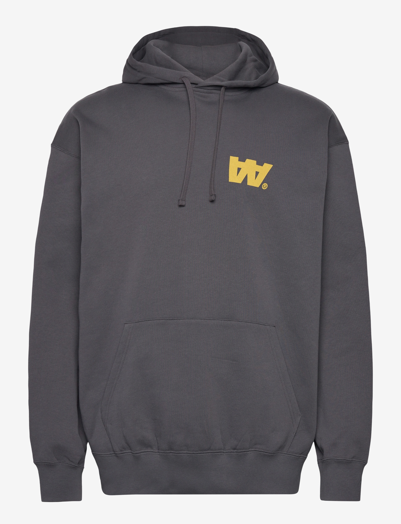 WOOD WOOD - WWCass Letter Hoodie GOTS - hættetrøjer - iron - 0