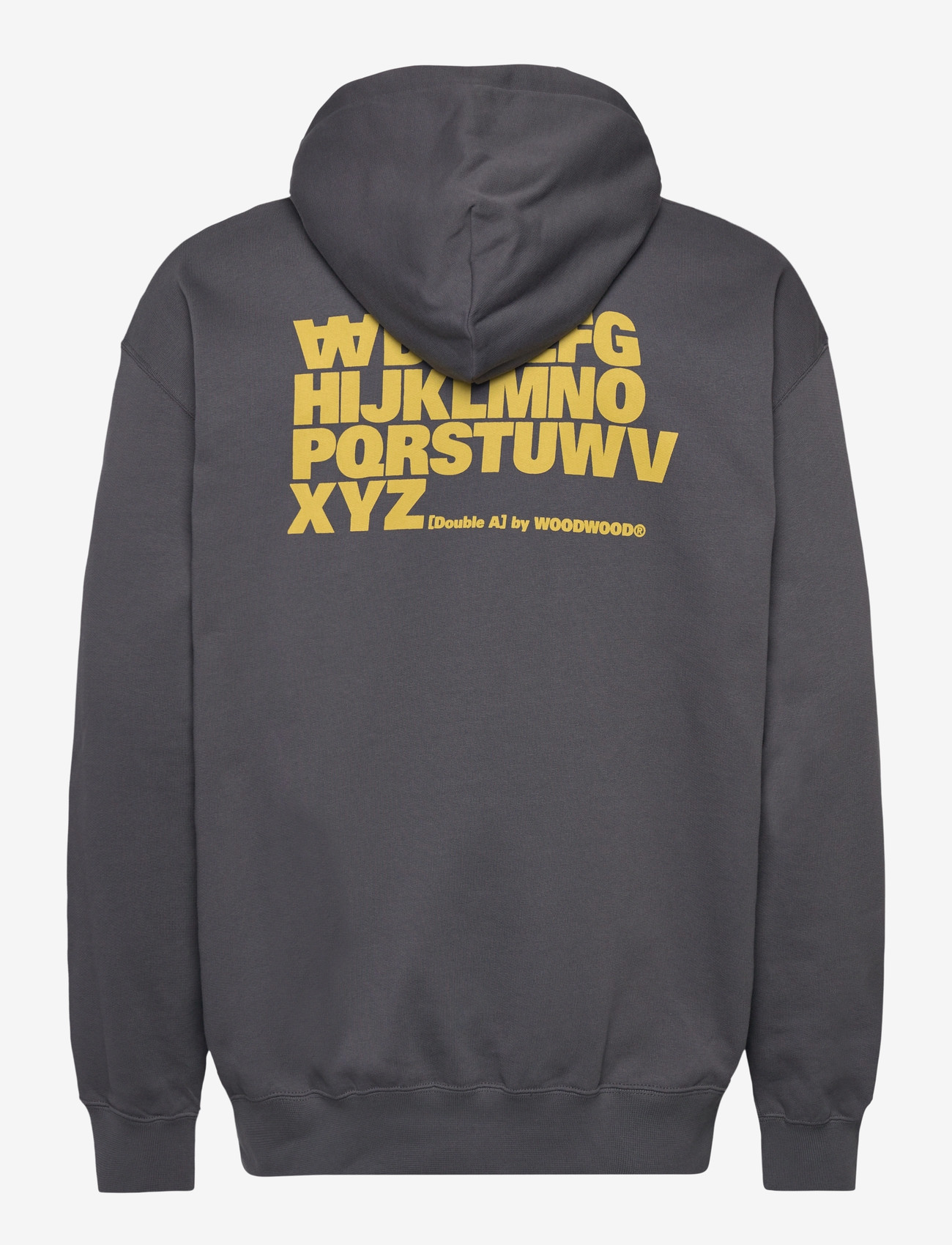 WOOD WOOD - WWCass Letter Hoodie GOTS - hættetrøjer - iron - 1