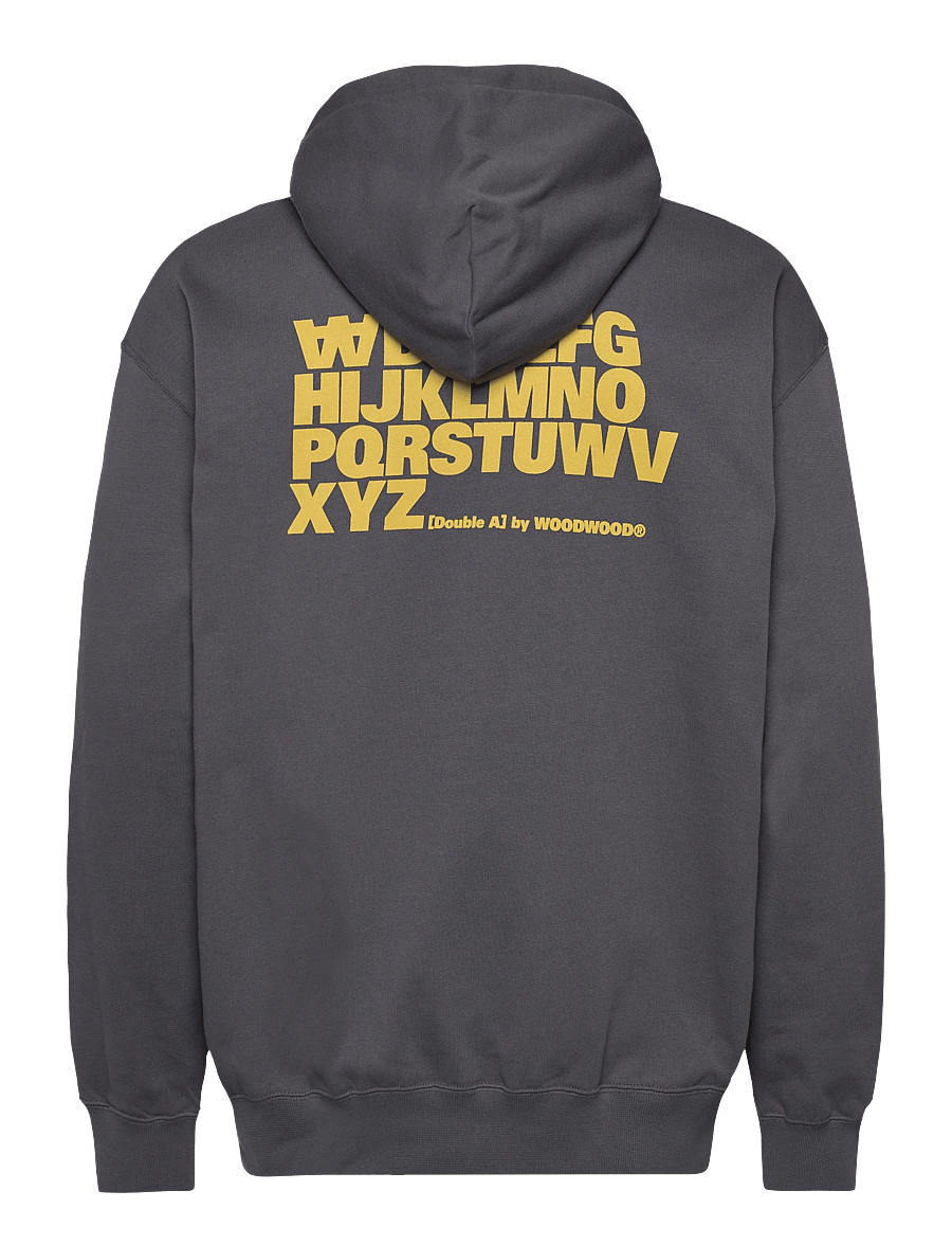 WOOD WOOD - WWCass Letter Hoodie GOTS - kapuzenpullover - iron - 1