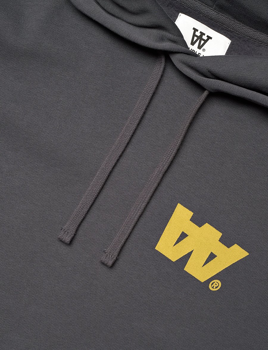 WOOD WOOD - WWCass Letter Hoodie GOTS - kapuzenpullover - iron - 2